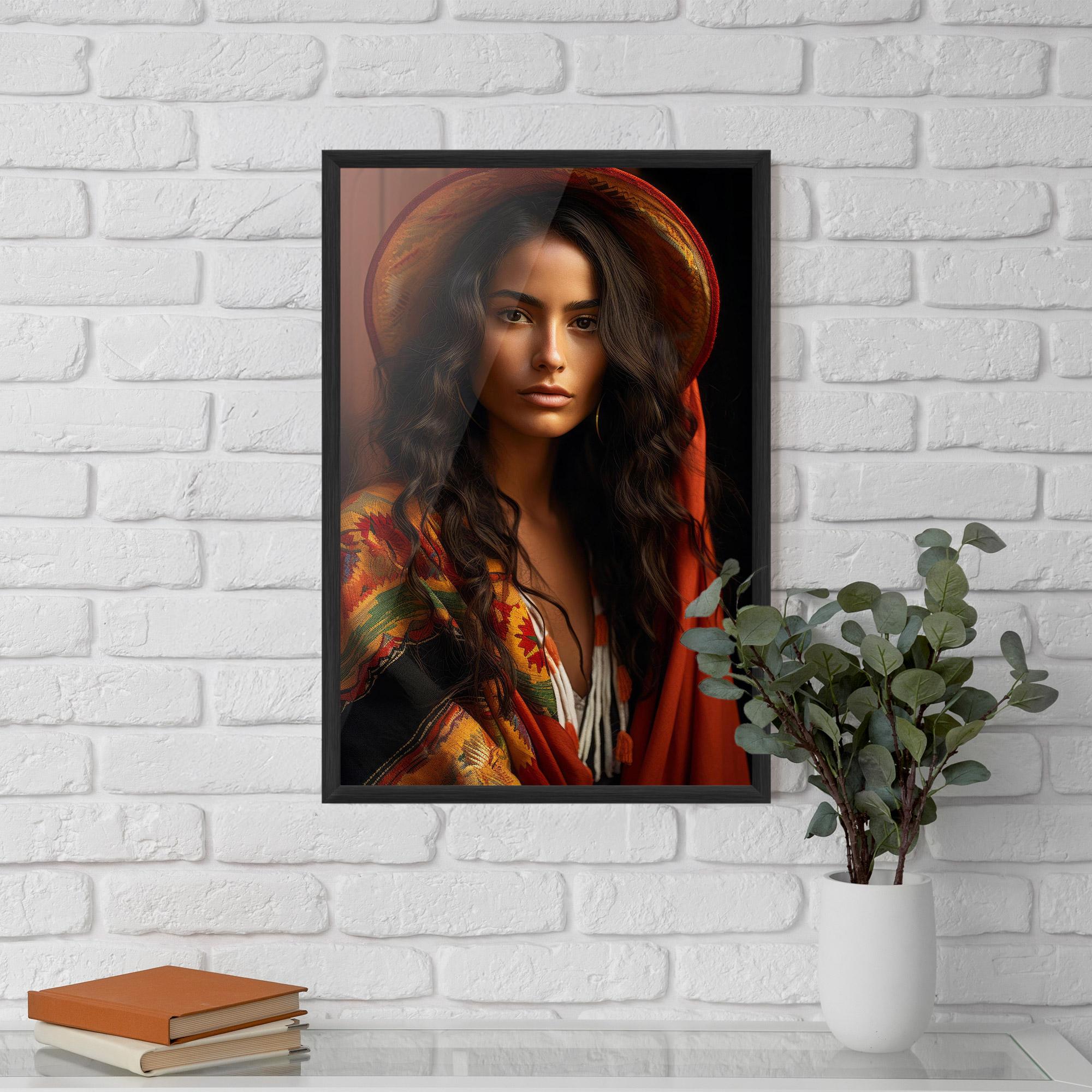 Keretezett Poszter Colorful Hat And Scarf mockup 5