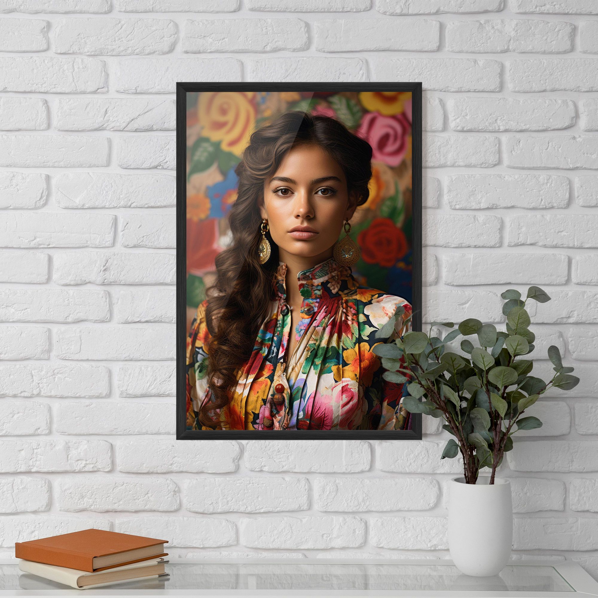 Floral Dress Long Hair mockup 5