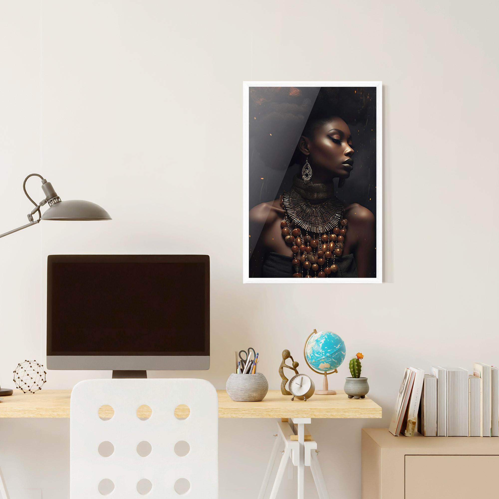 Keretezett Poszter African Orange Necklace mockup 6