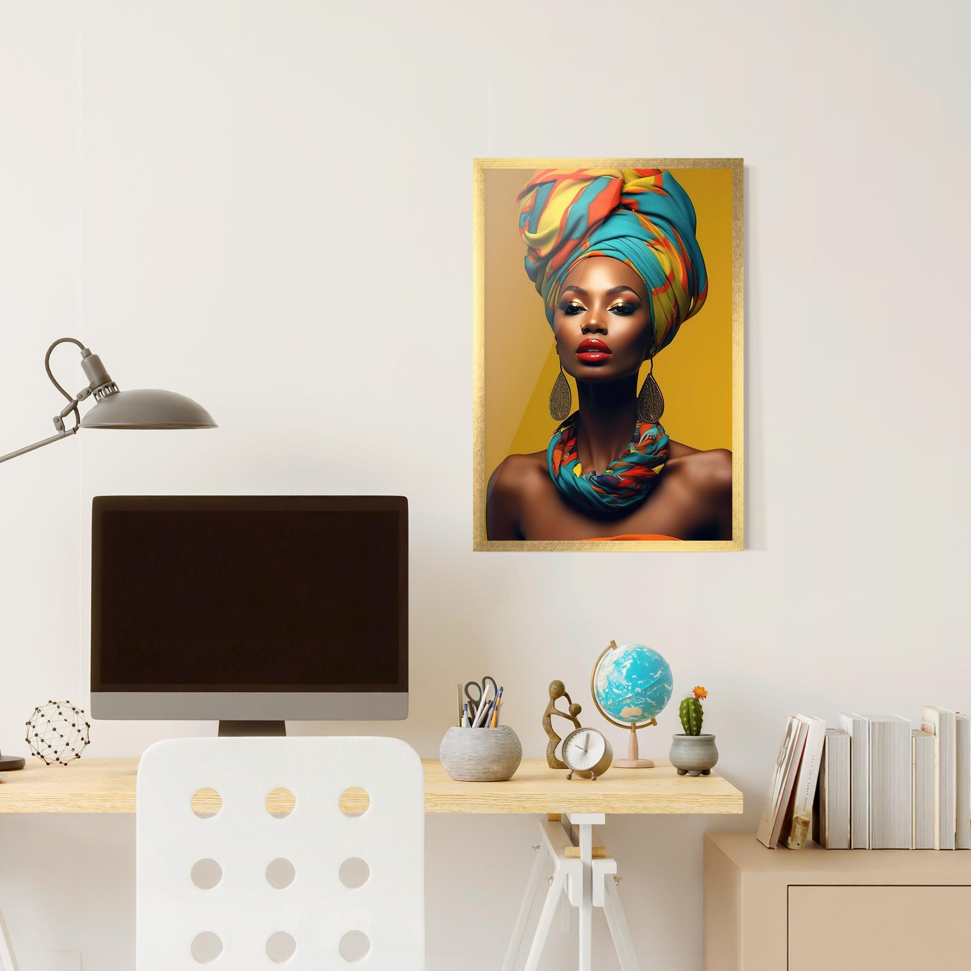Keretezett Poszter African Yellow Portrait mockup 6