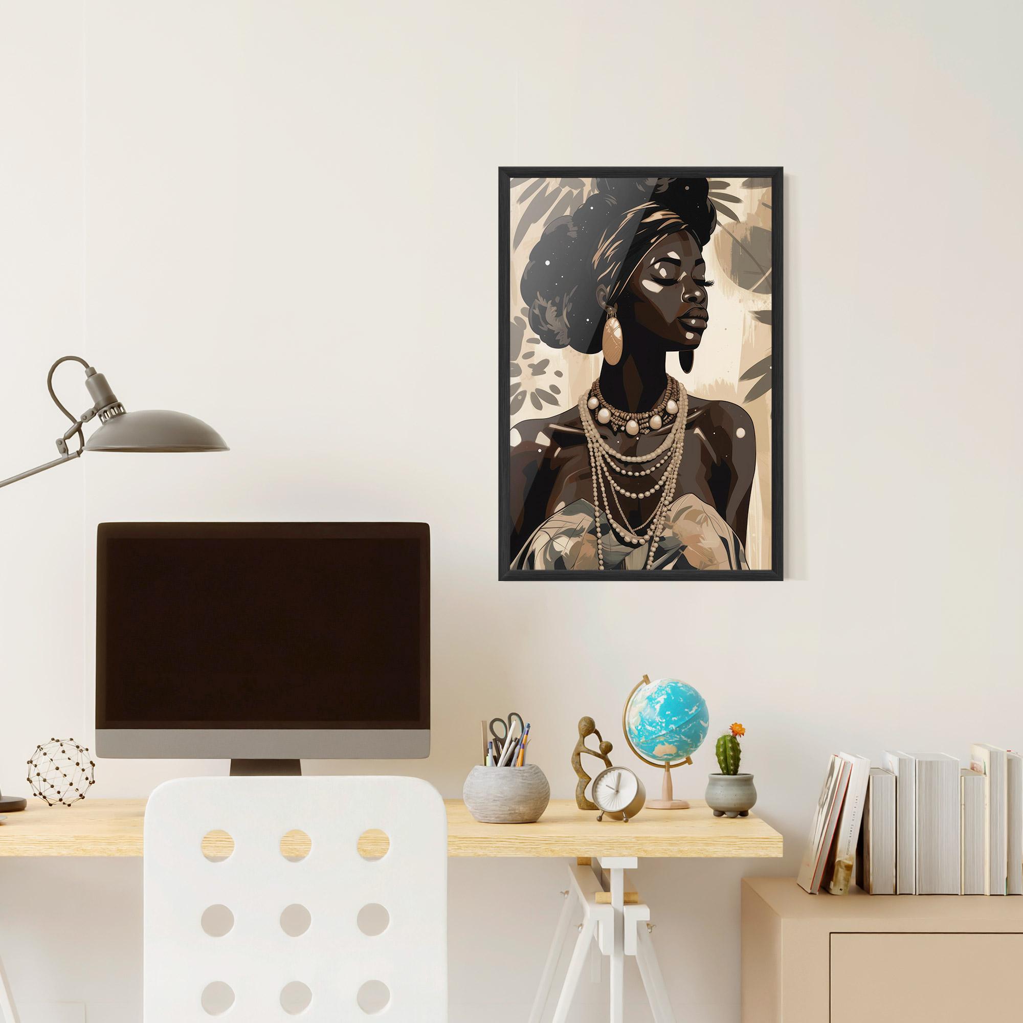 Keretezett Poszter African Woman On Cream mockup 6