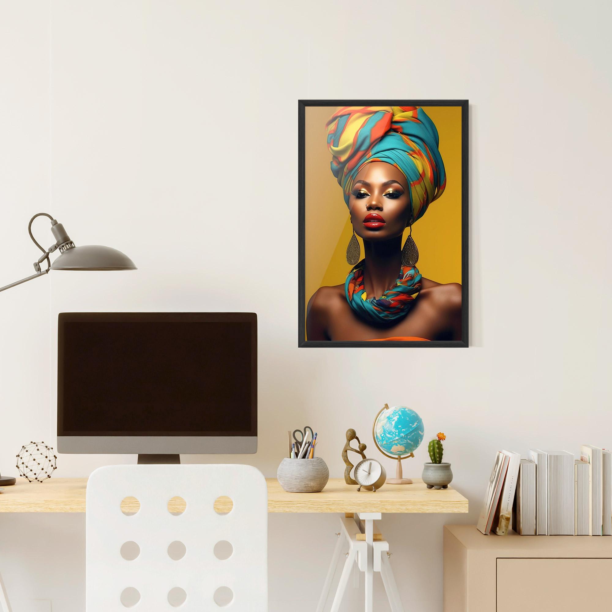 Keretezett Poszter African Yellow Portrait mockup 6