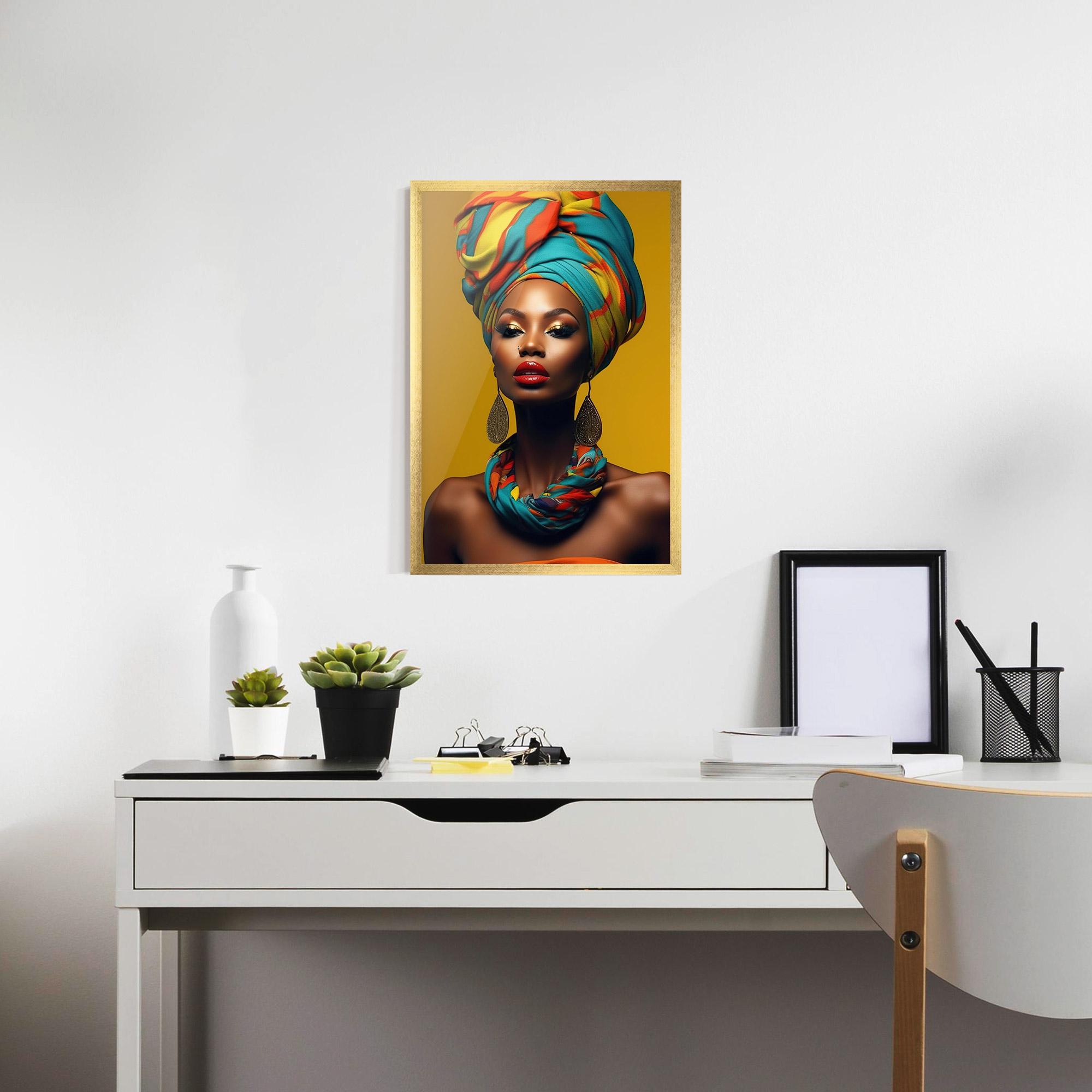 Keretezett Poszter African Yellow Portrait mockup 7
