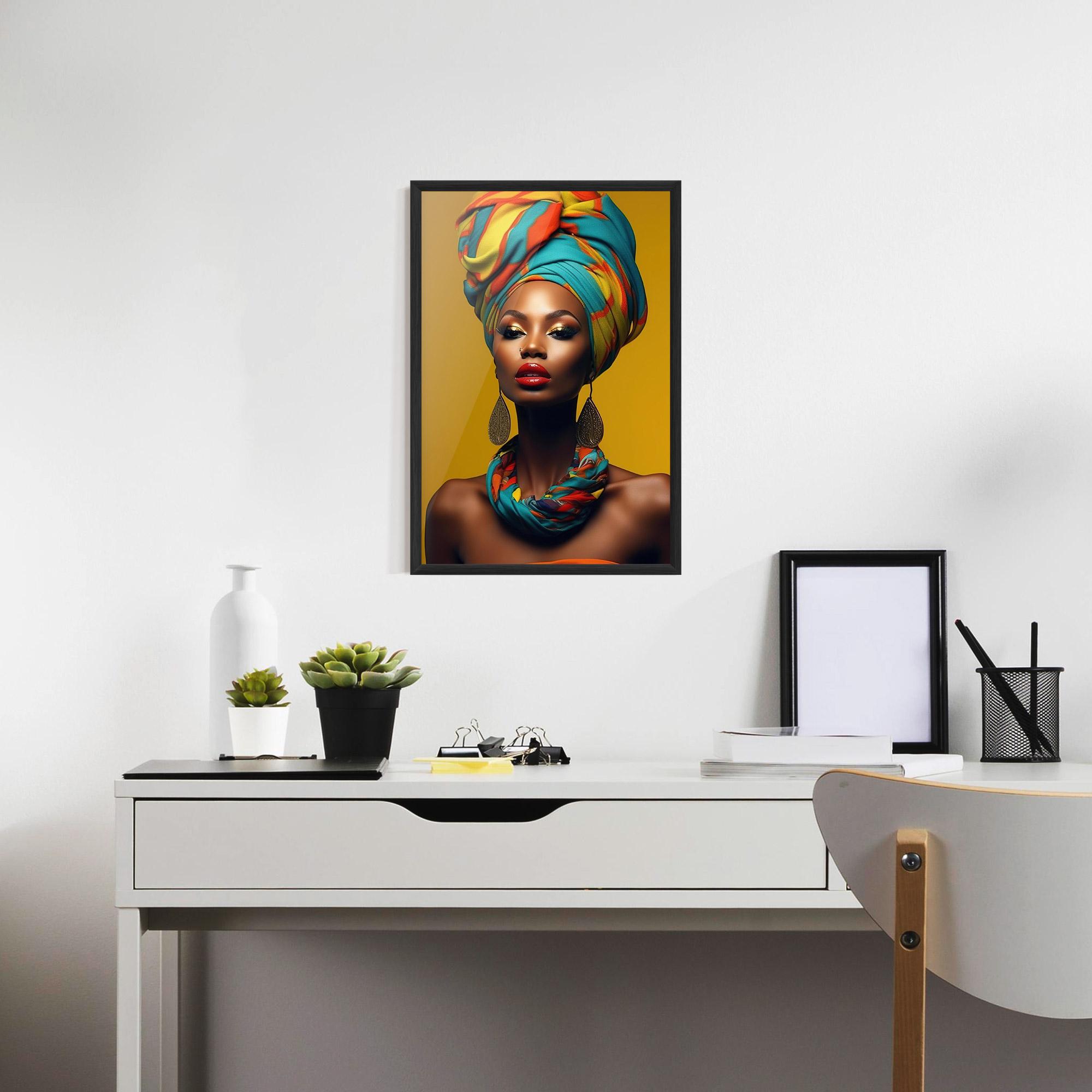 Keretezett Poszter African Yellow Portrait mockup 7