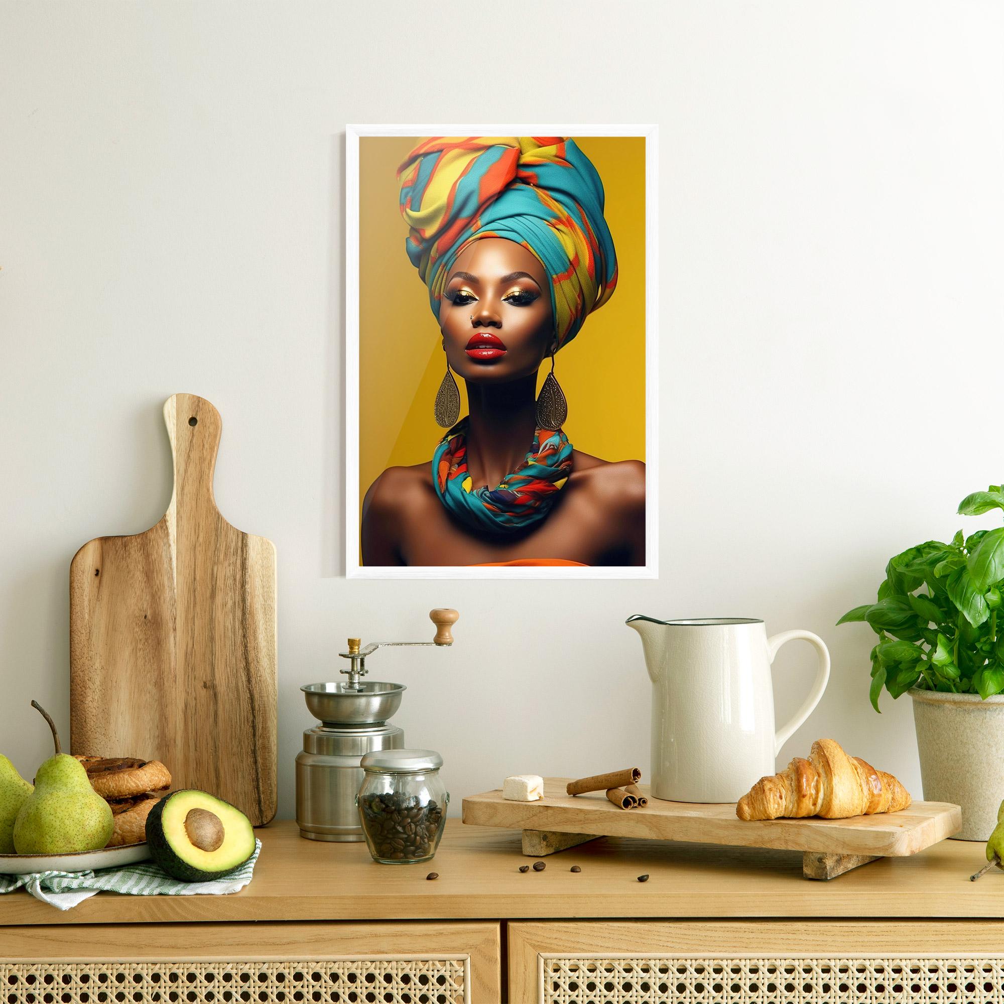 Keretezett Poszter African Yellow Portrait mockup 8