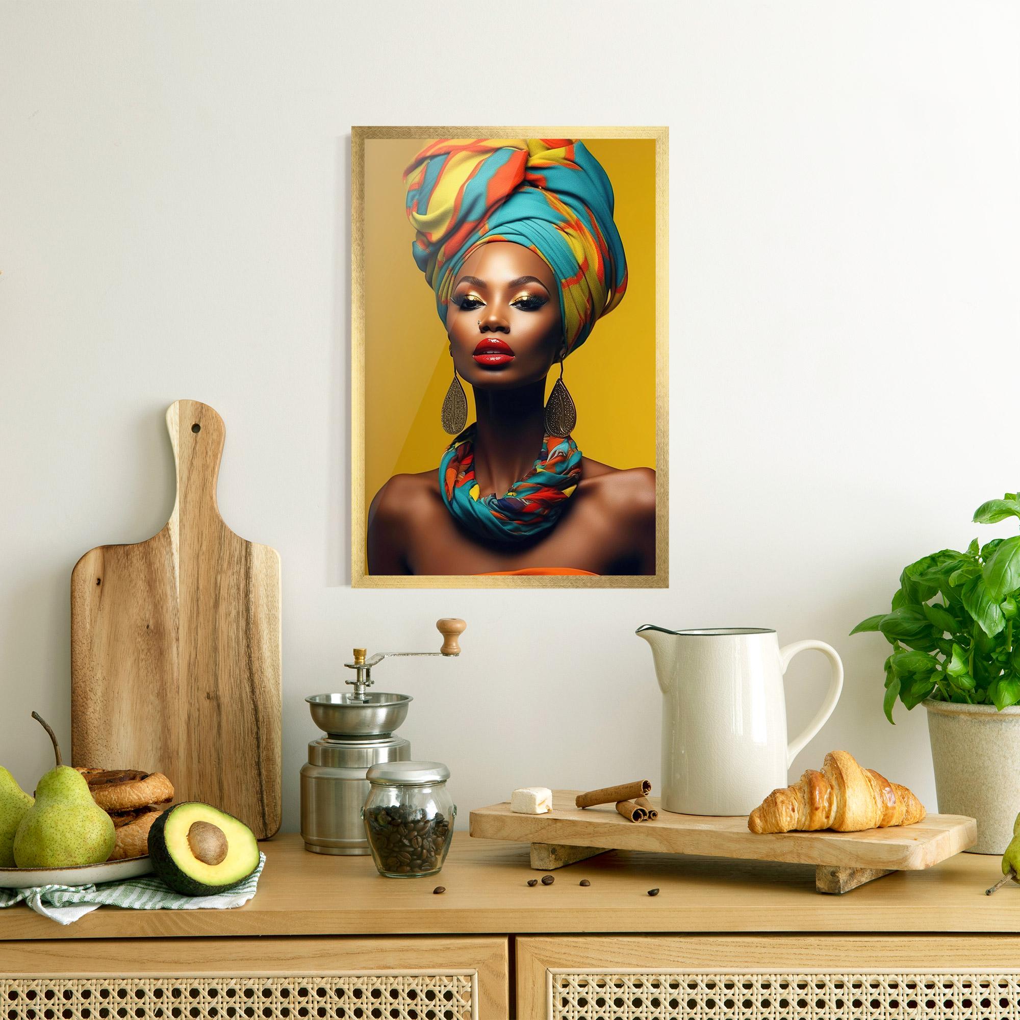 Keretezett Poszter African Yellow Portrait mockup 8