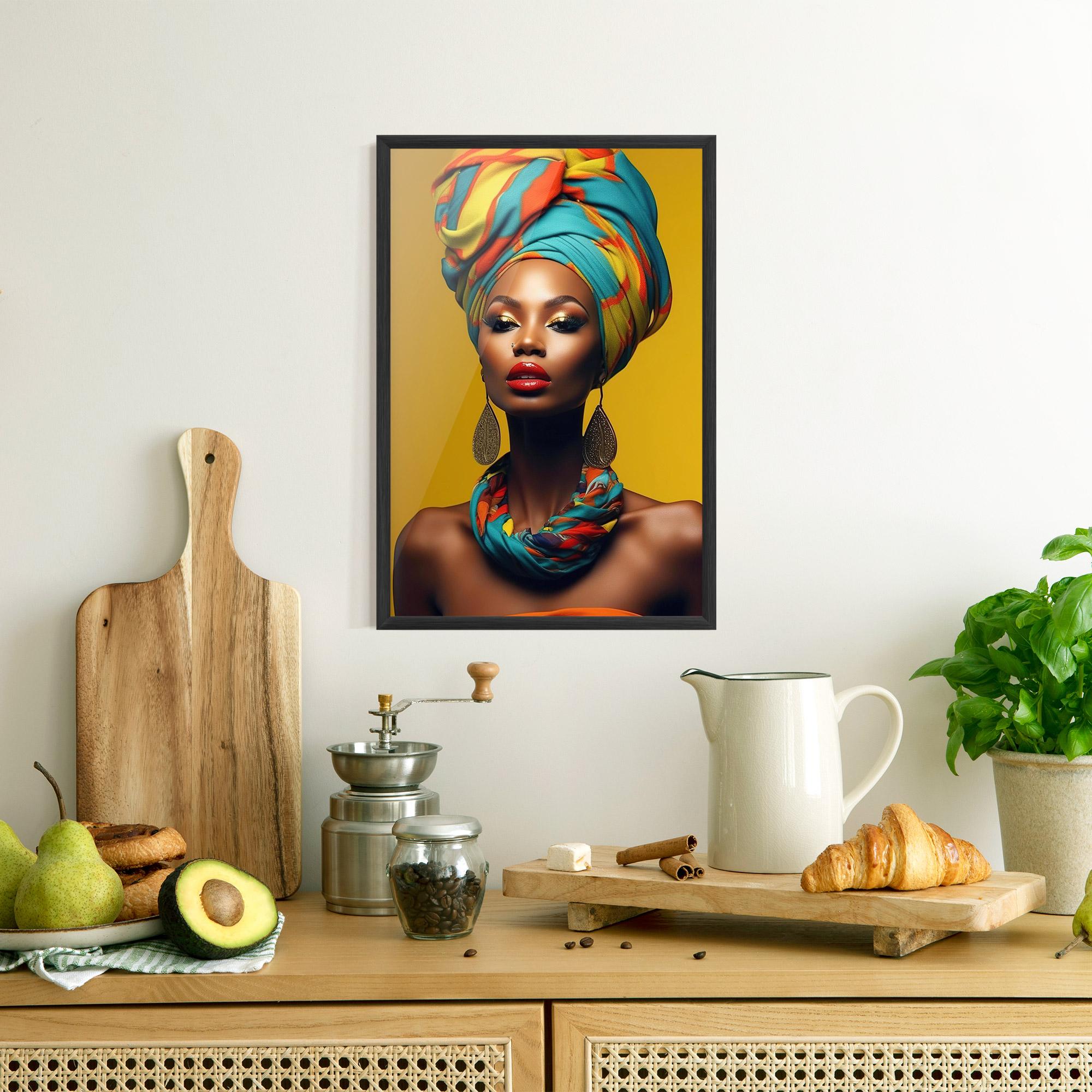 Keretezett Poszter African Yellow Portrait mockup 8