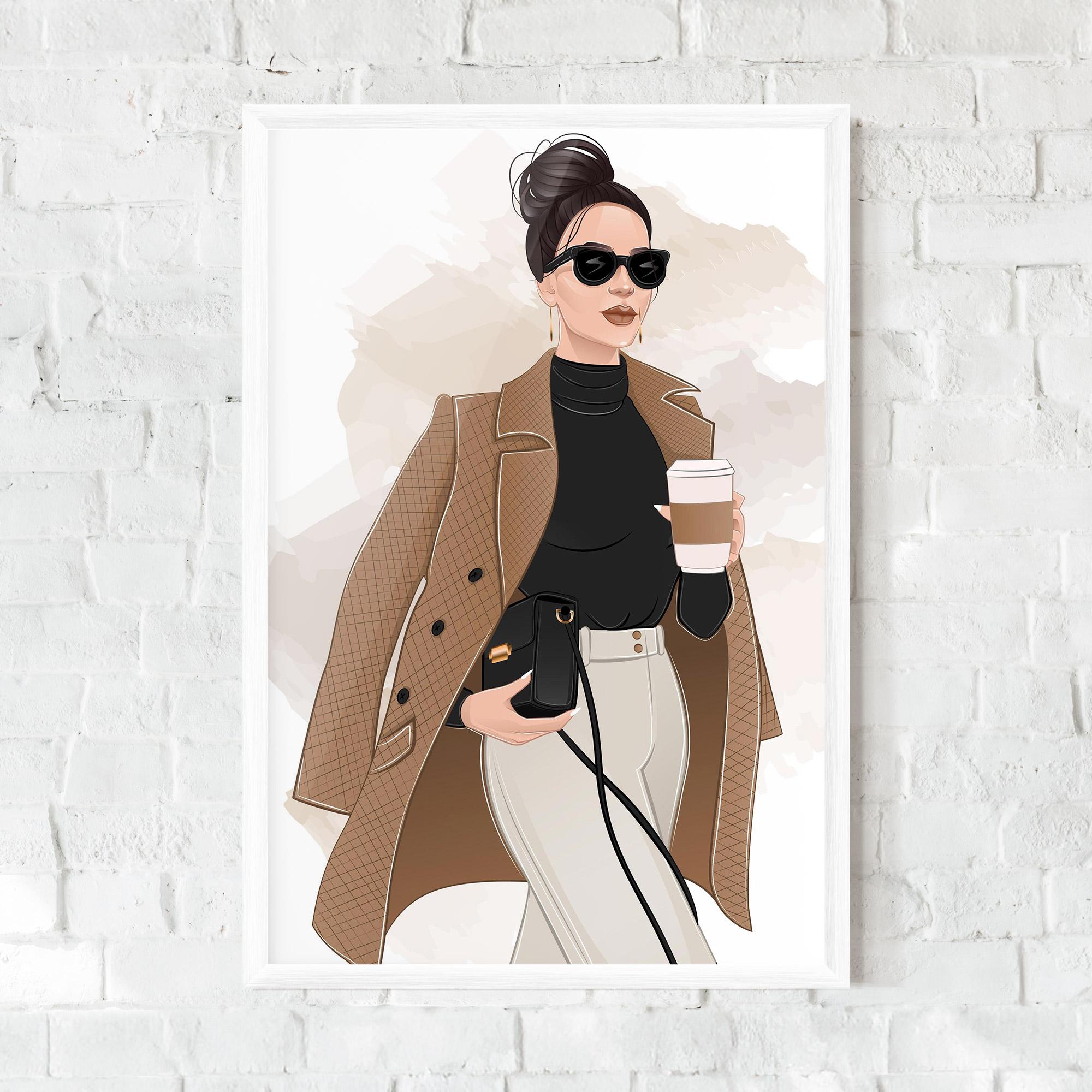 Keretezett Poszter Modern Coffee Outfit mockup 0