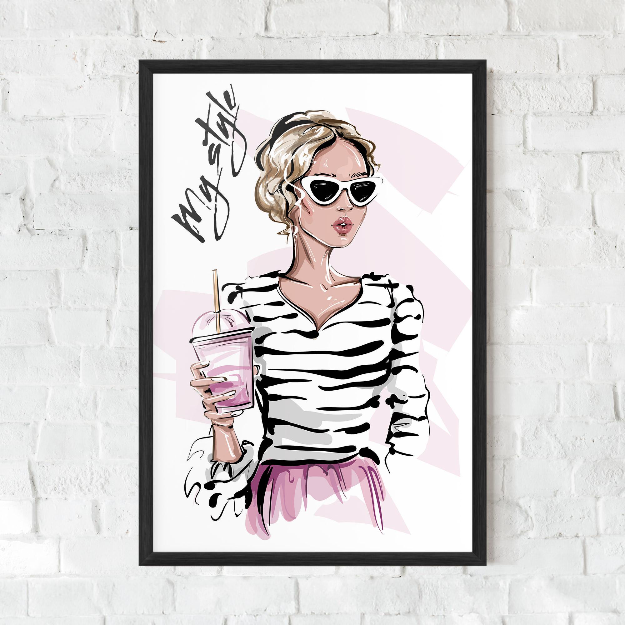 Keretezett Poszter Pink Style mockup 0