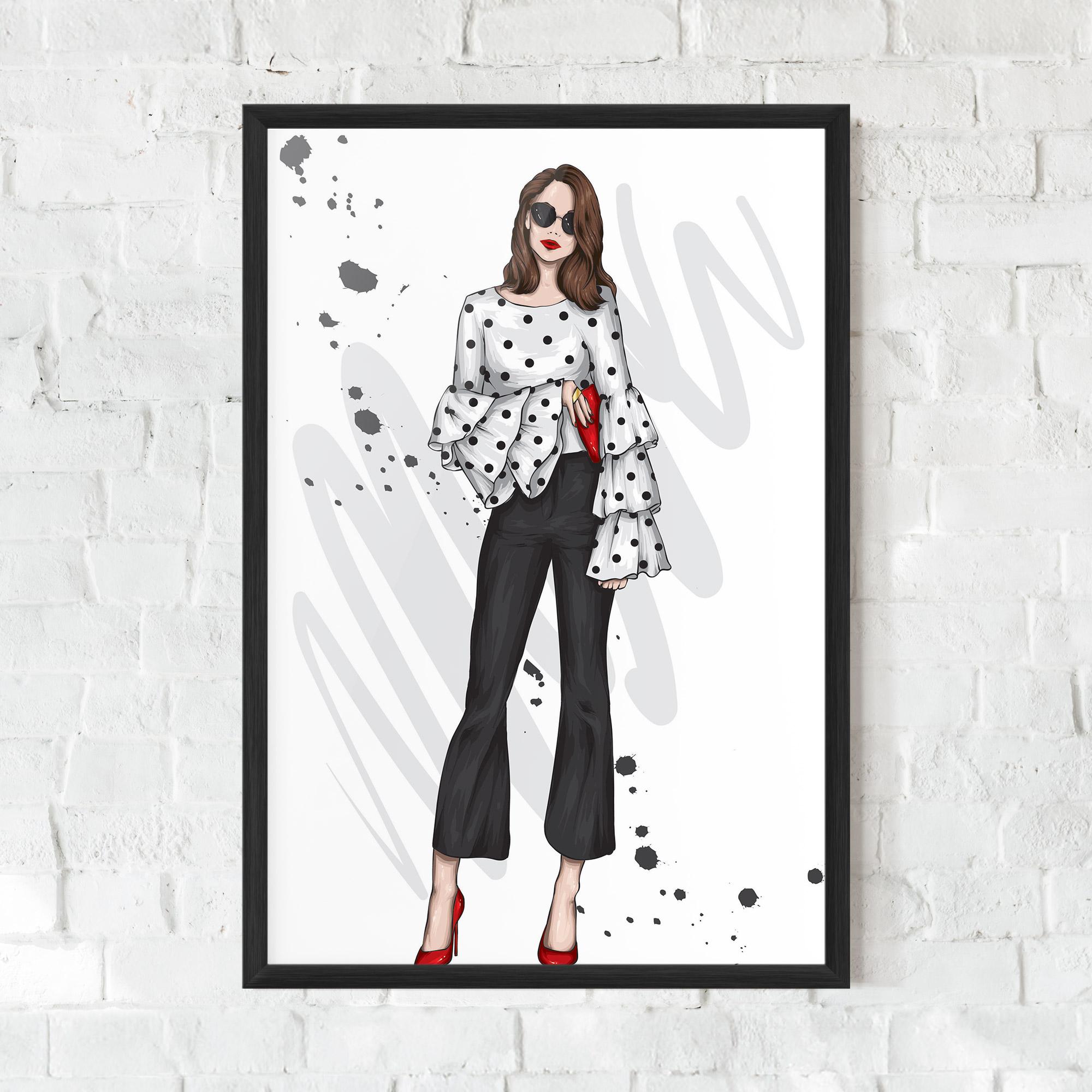 Keretezett Poszter Pretty Woman In White mockup 0
