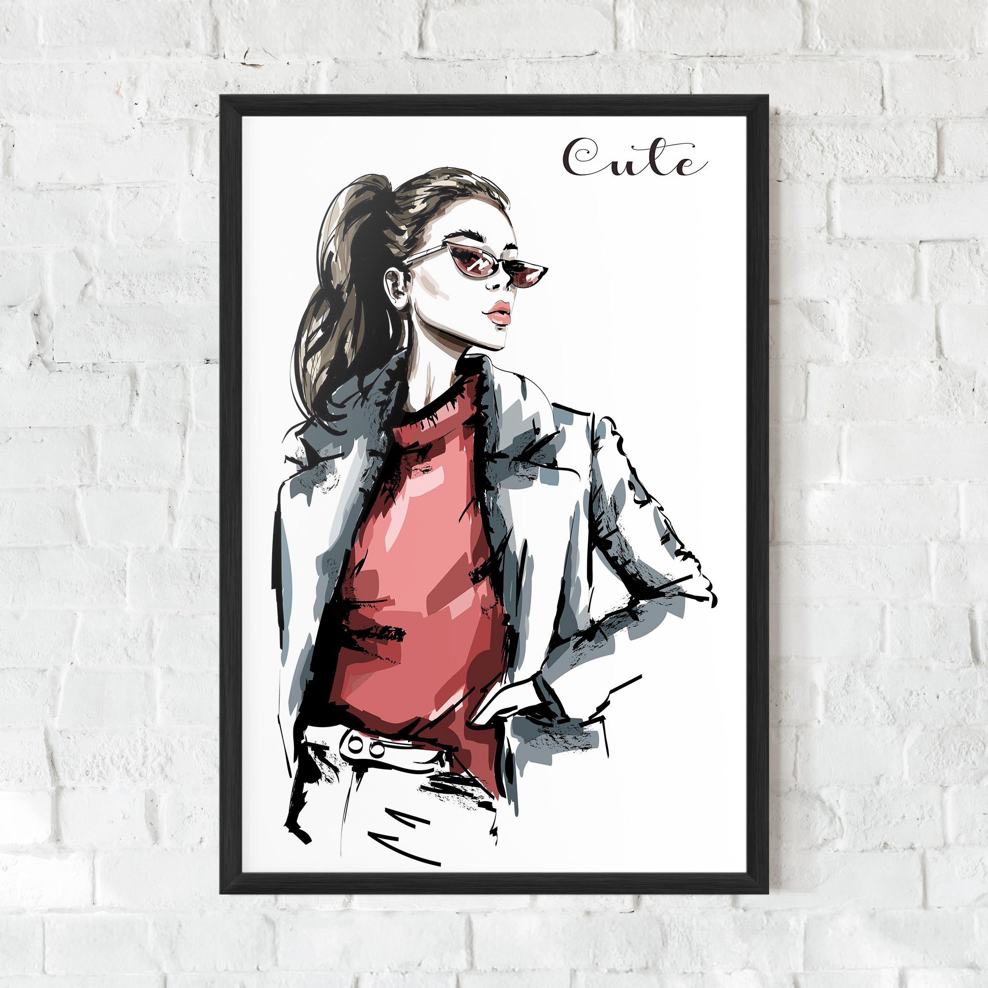 Keretezett Poszter Woman Feeling Cute mockup 0