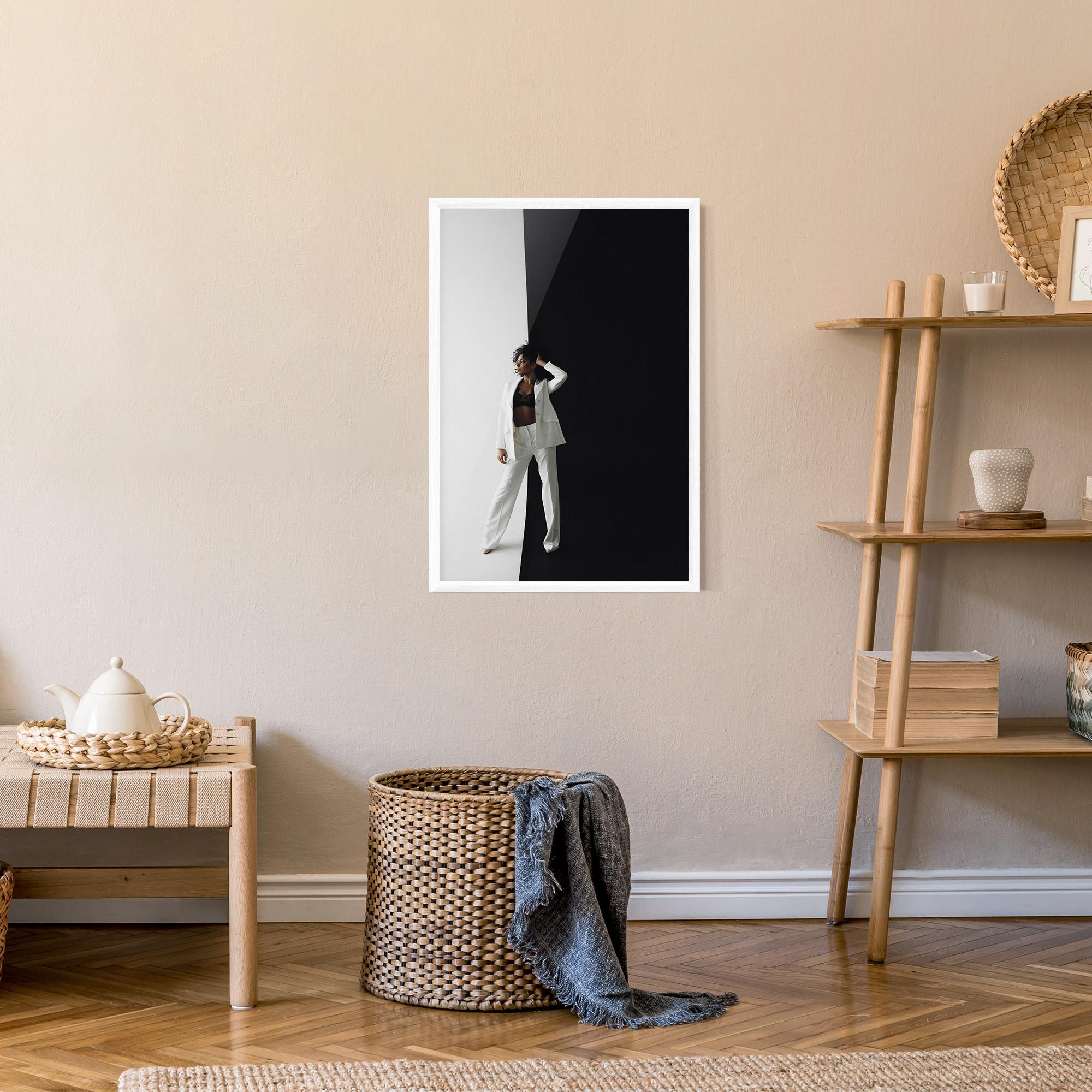 Keretezett Poszter African Girl White Outfit mockup 9