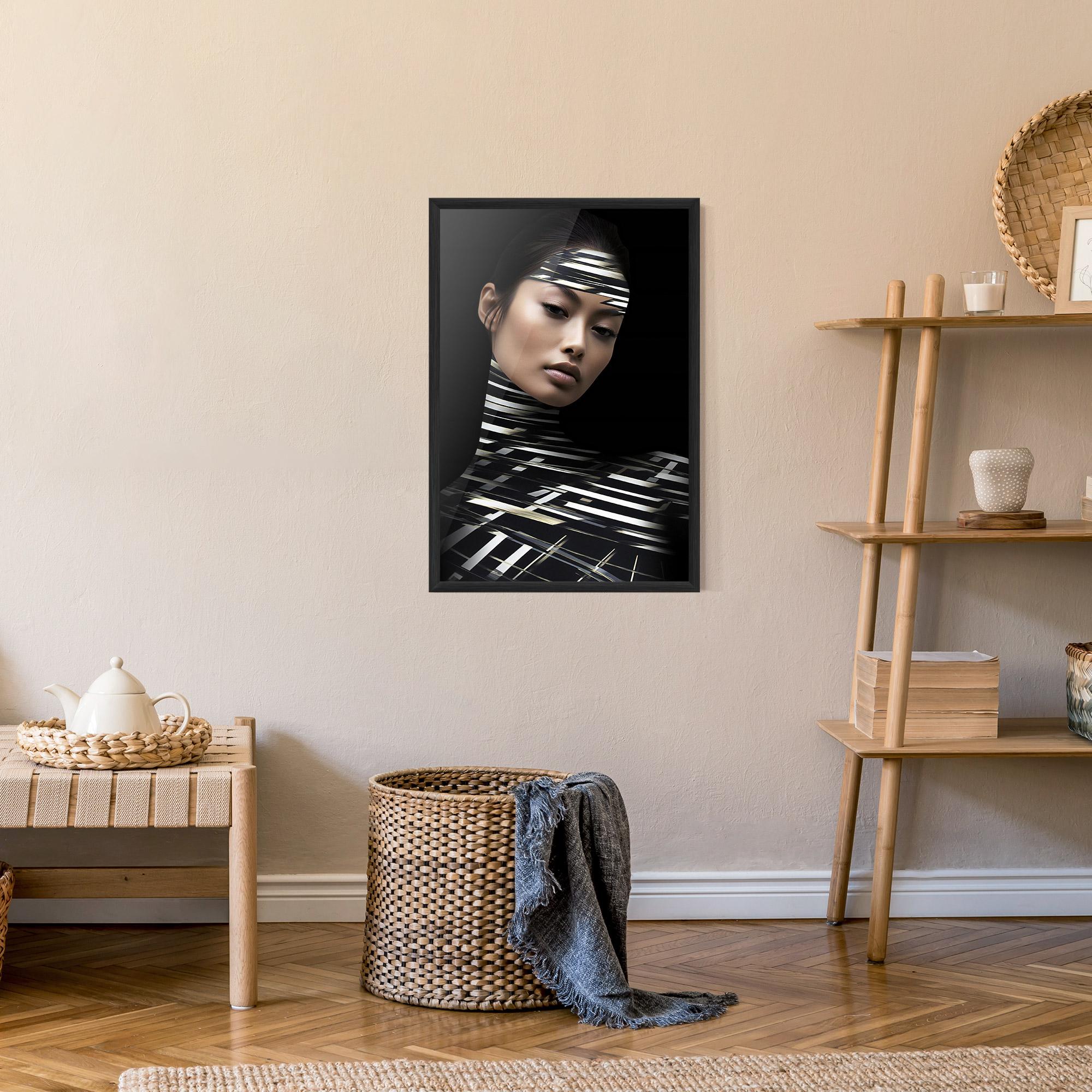 Keretezett Poszter Futuristic Make Up Woman mockup 9