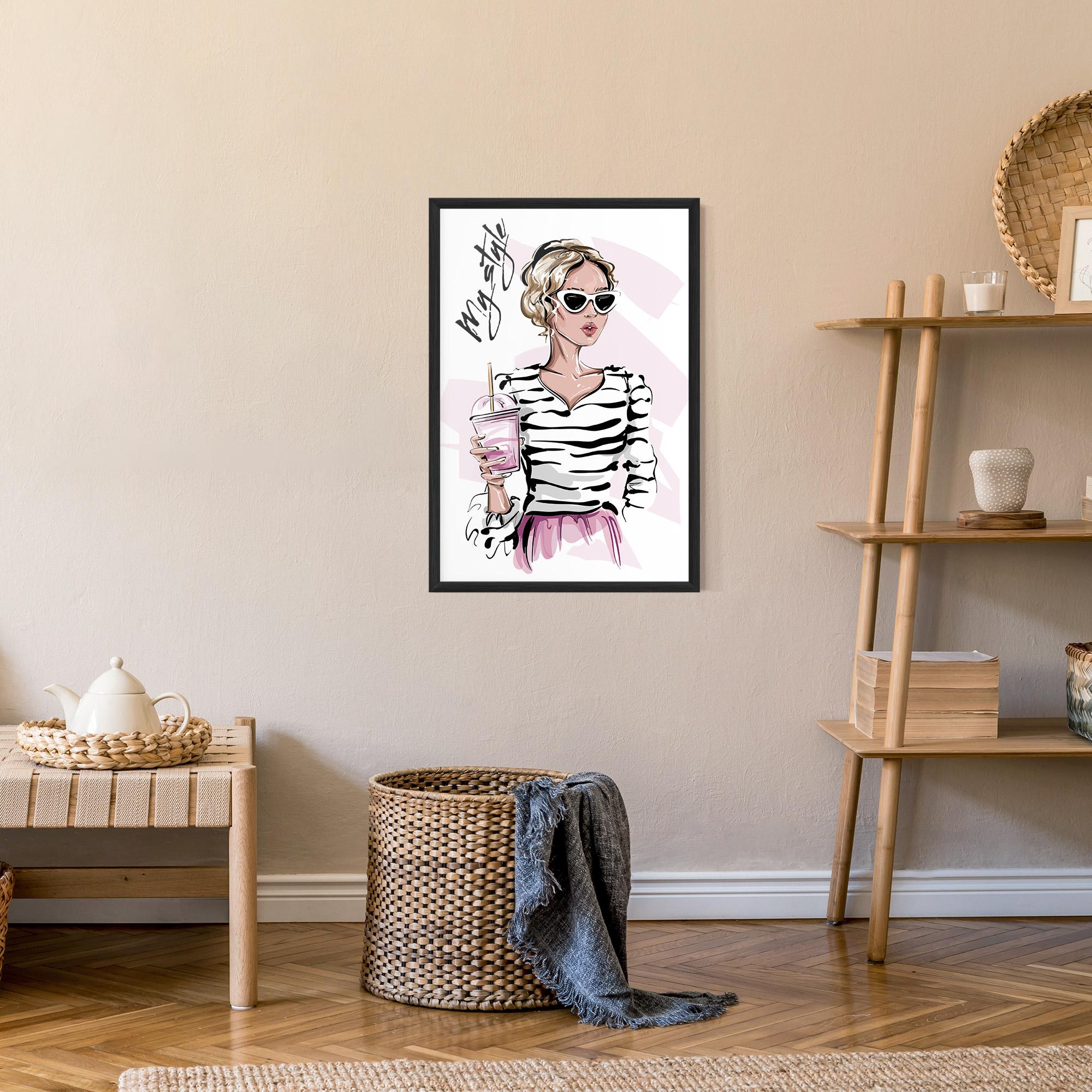 Keretezett Poszter Pink Style mockup 9