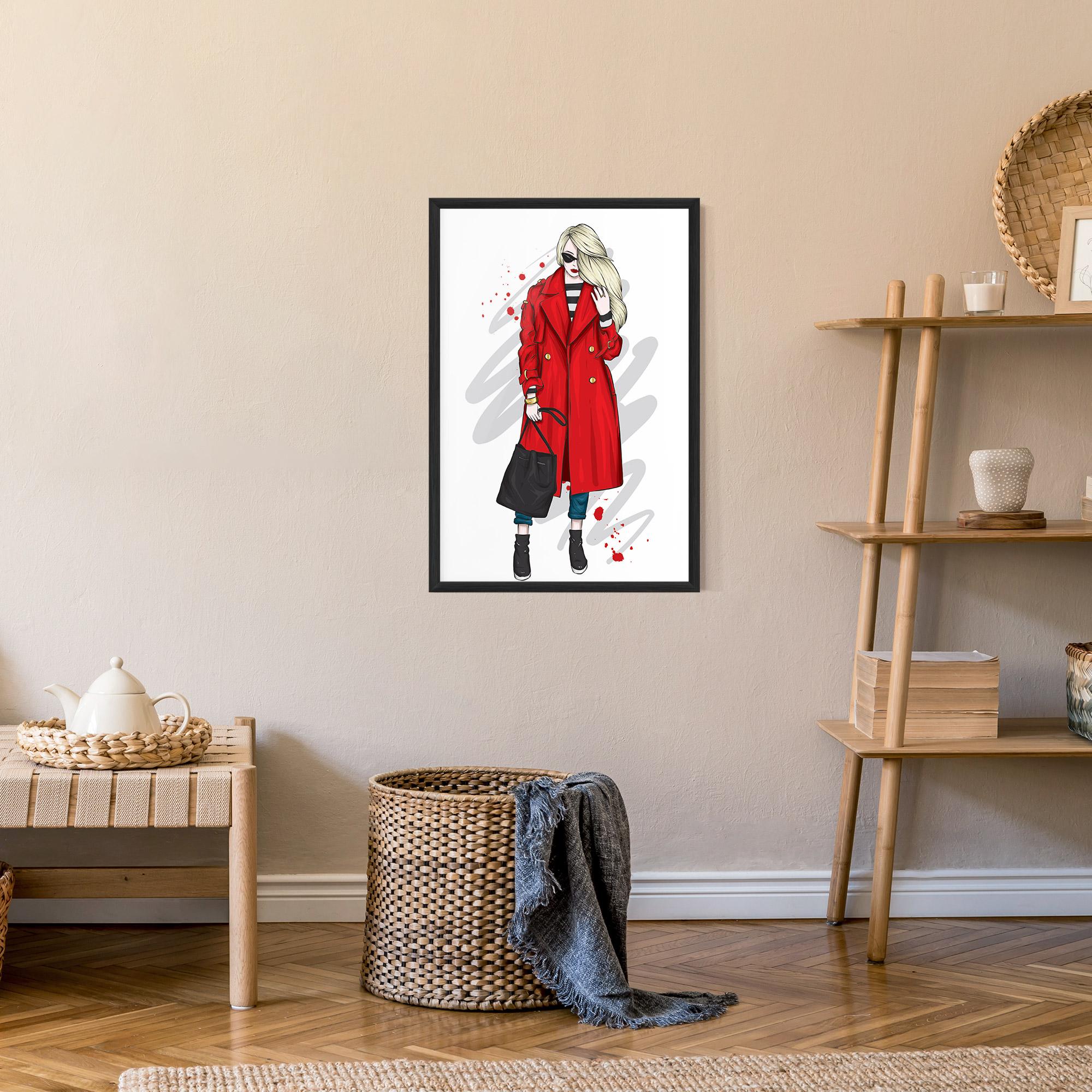 Keretezett Poszter Red Coat mockup 9