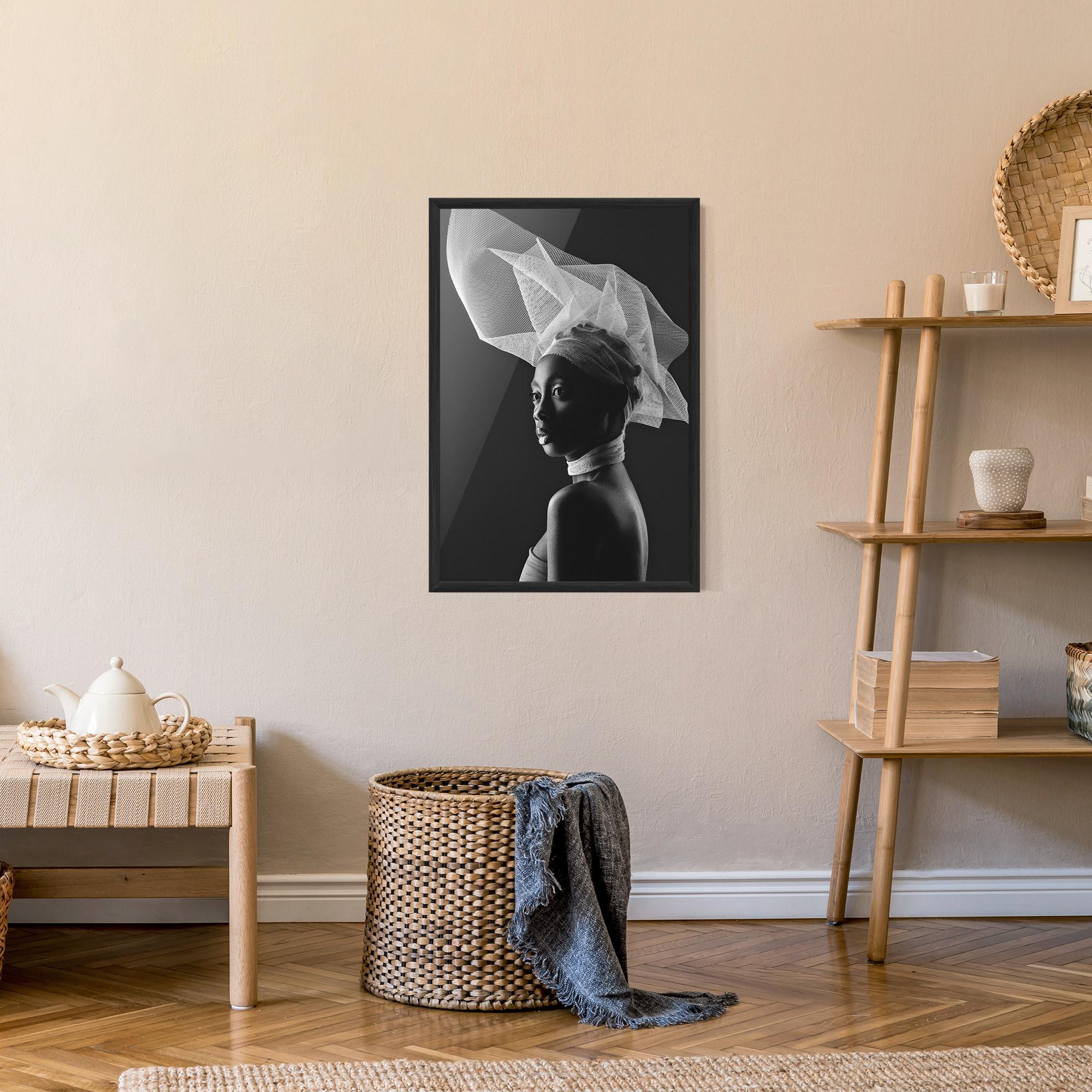 Keretezett Poszter Veil Hat Woman mockup 9