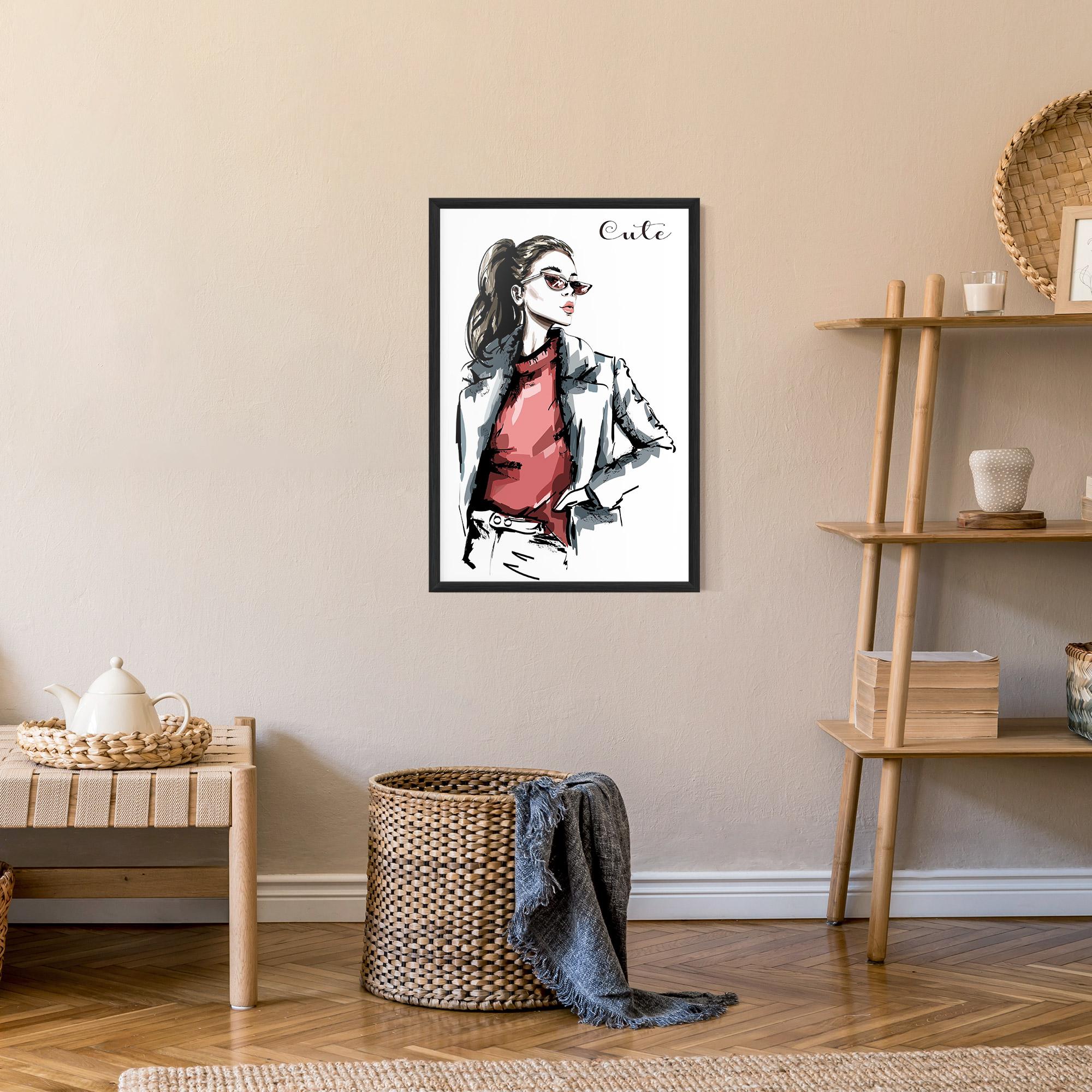 Keretezett Poszter Woman Feeling Cute mockup 9