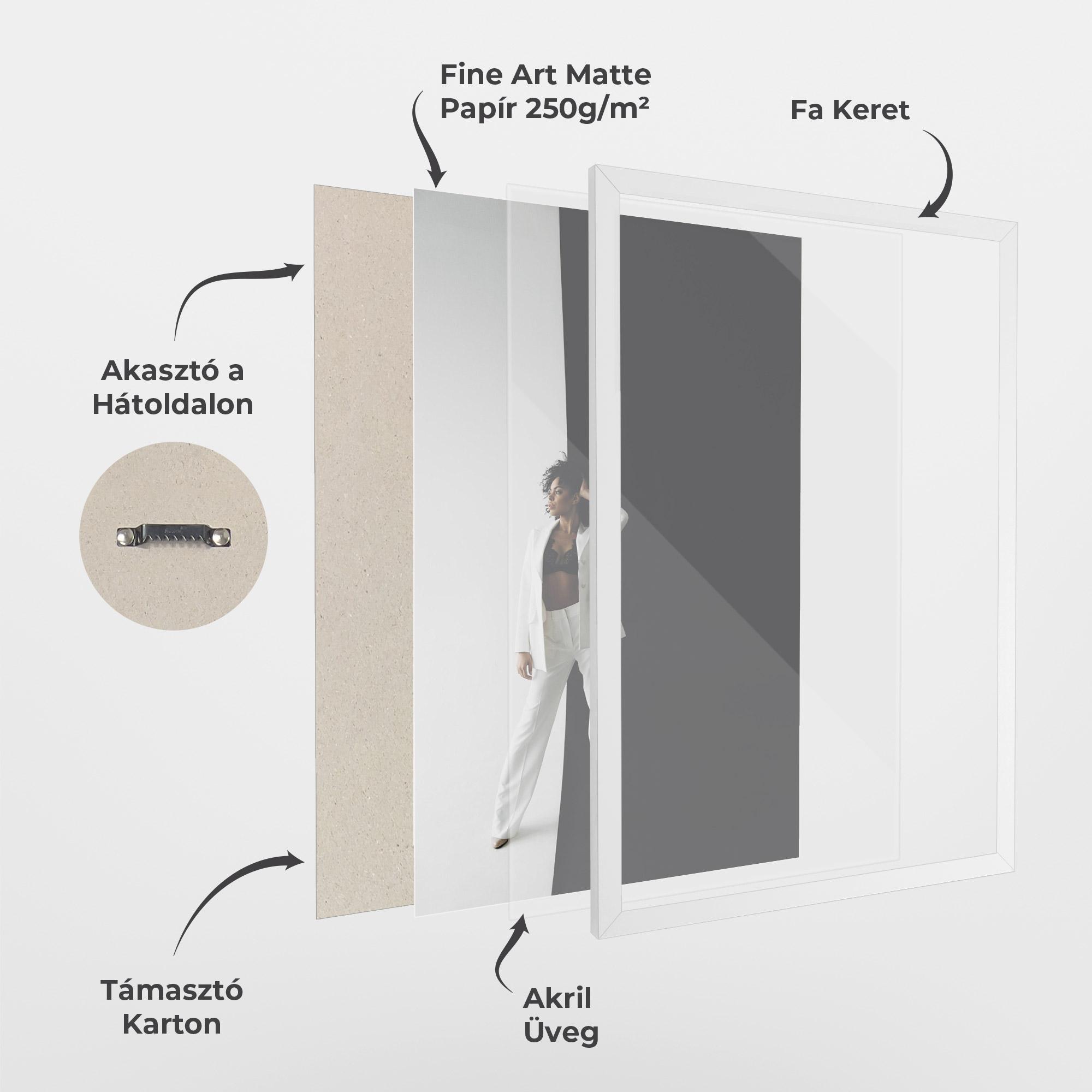 Keretezett Poszter African Girl White Outfit mockup 1