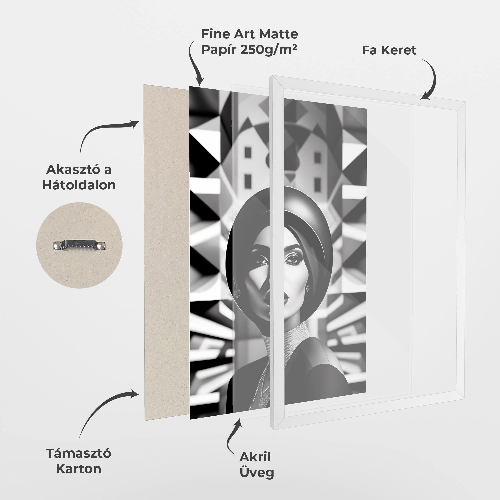 Keretezett Poszter Big Black Hat mockup 1