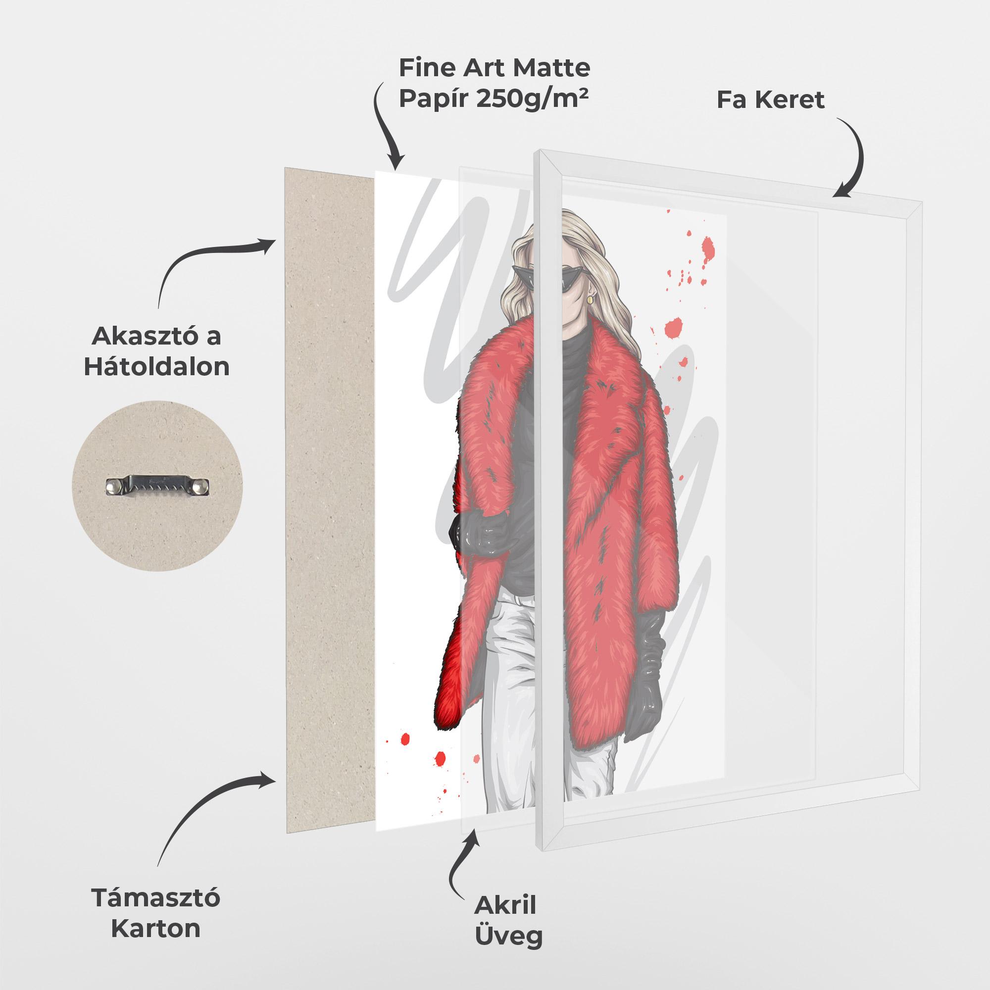 Keretezett Poszter Black Blouse Woman mockup 1