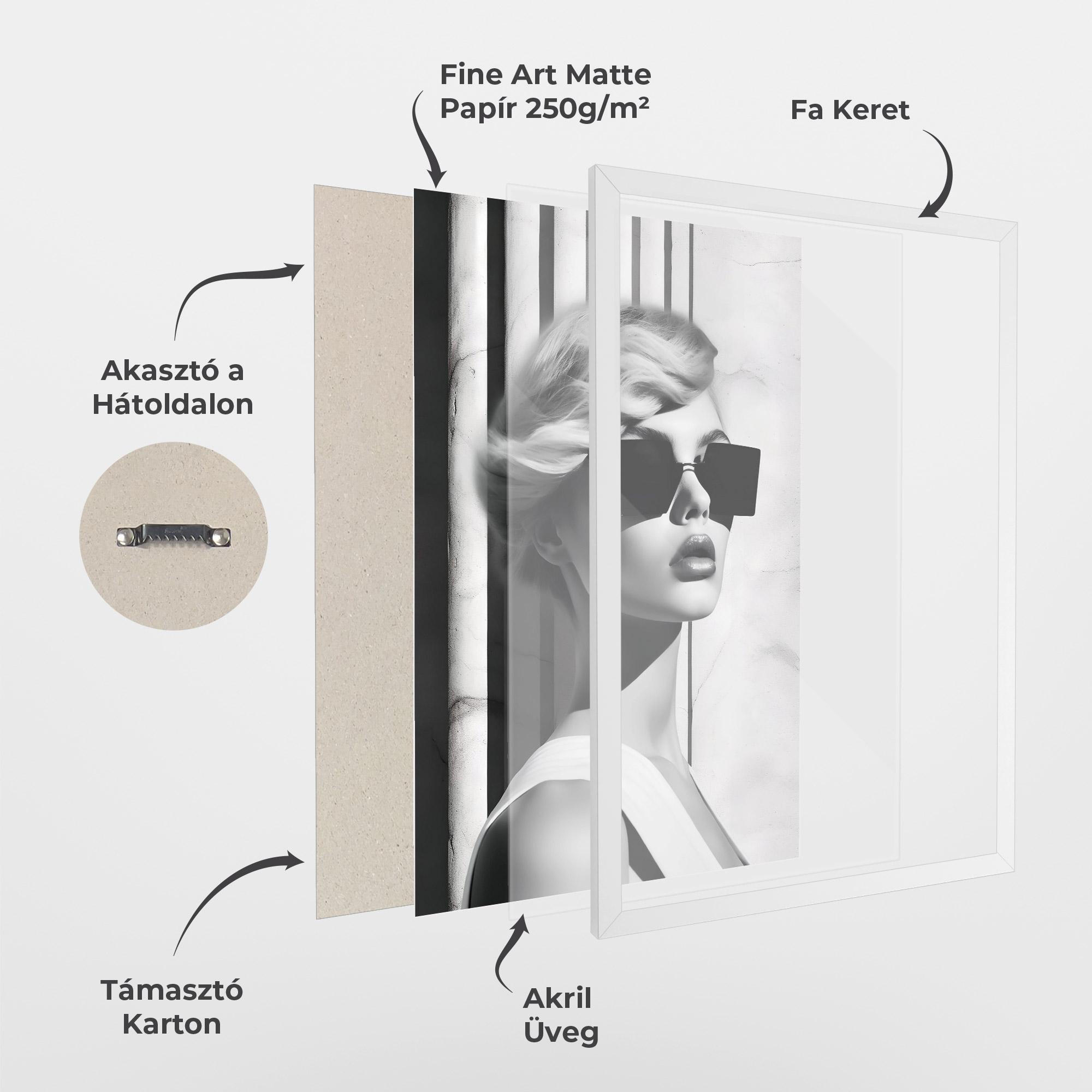 Keretezett Poszter Fashion Woman Glasses mockup 1