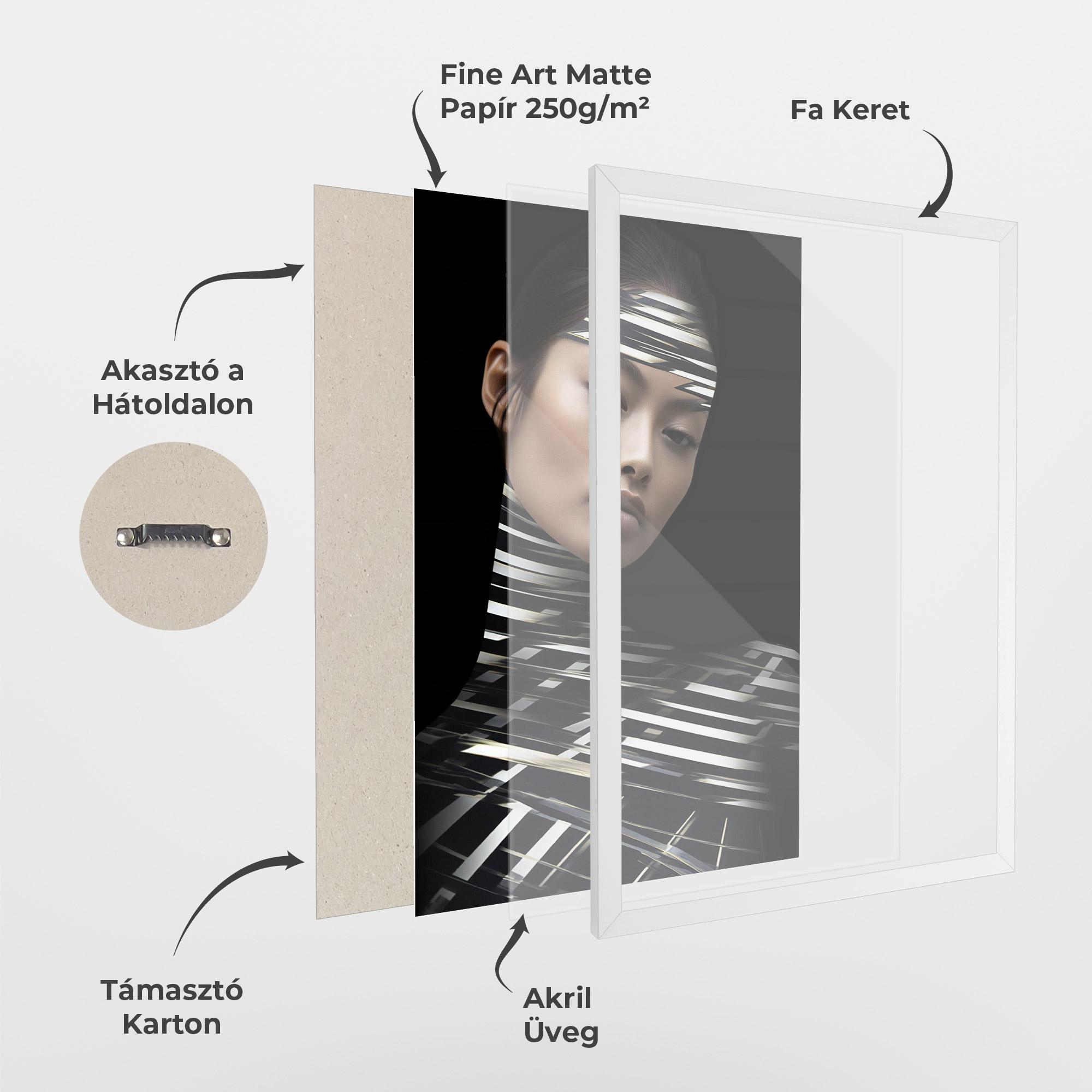 Keretezett Poszter Futuristic Make Up Woman mockup 1