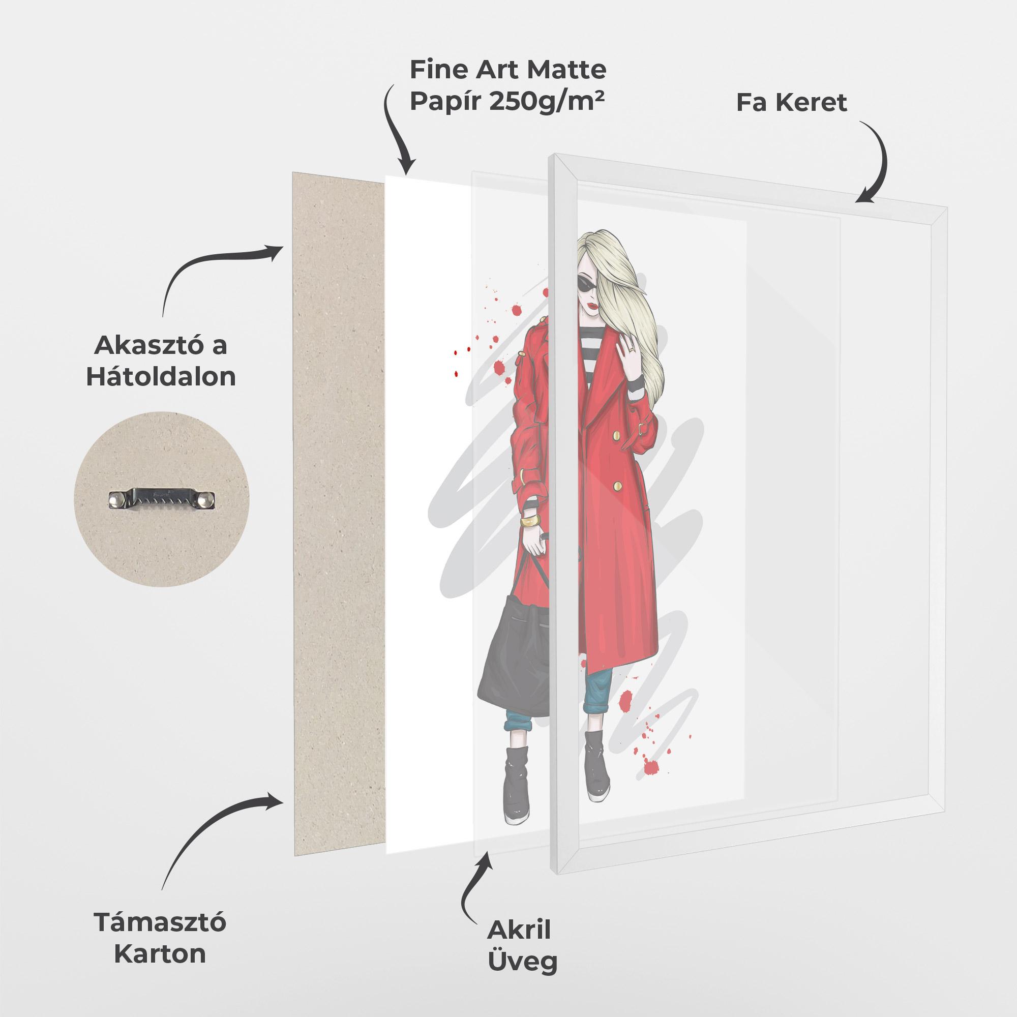 Keretezett Poszter Red Coat mockup 1