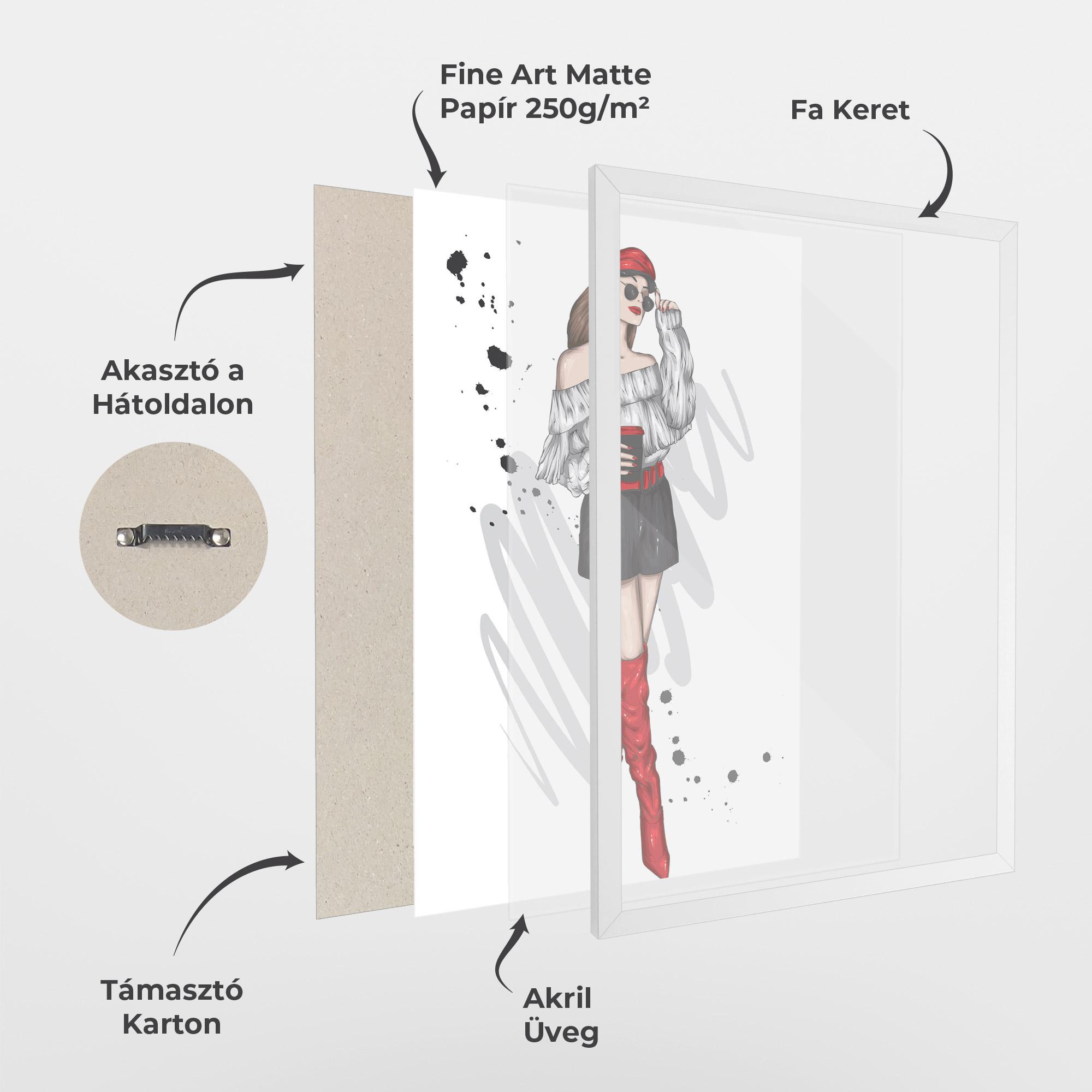 Keretezett Poszter Red Tall Boots Woman mockup 1