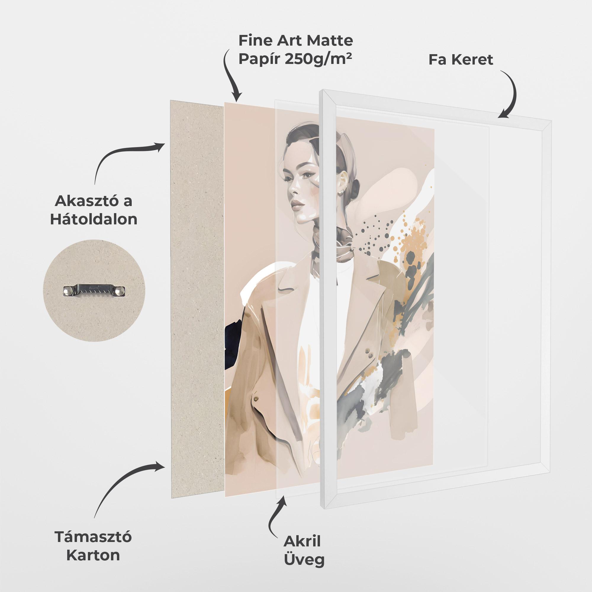 Keretezett Poszter Watercolor Stylish Model mockup 1