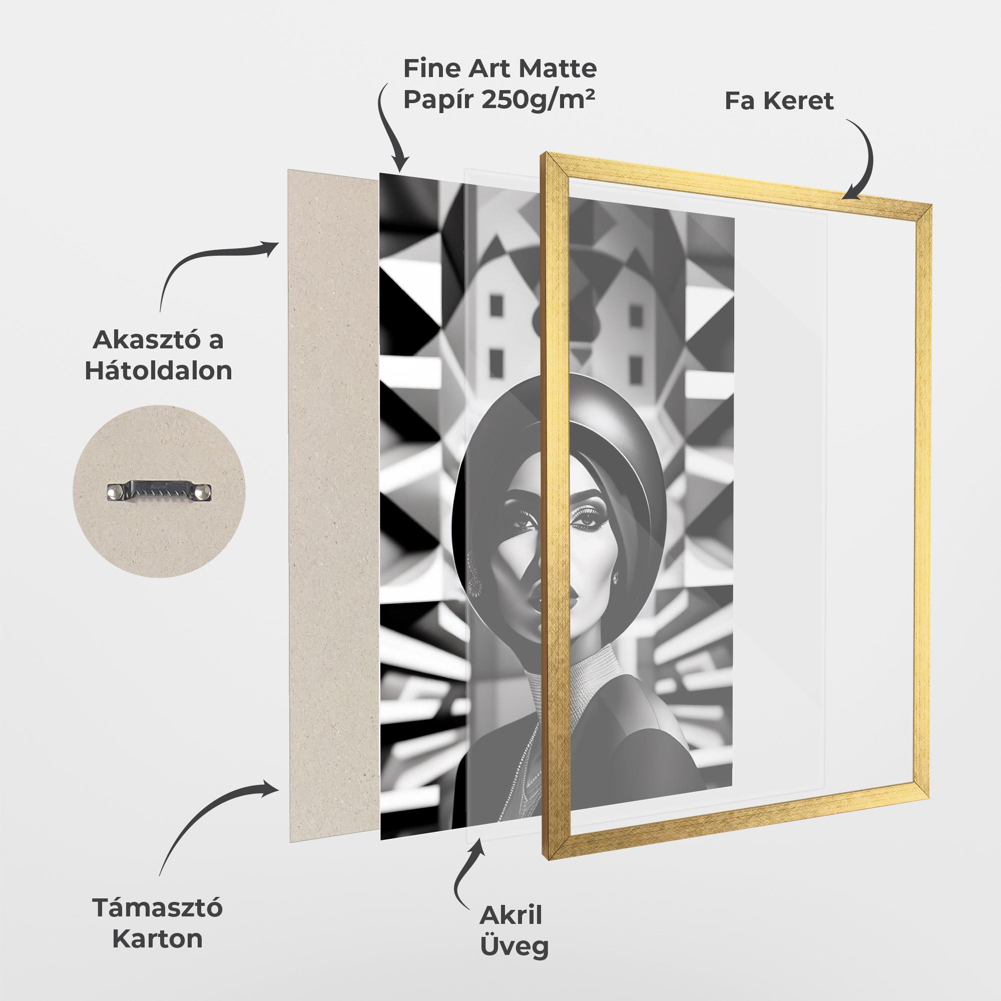 Keretezett Poszter Big Black Hat mockup 1