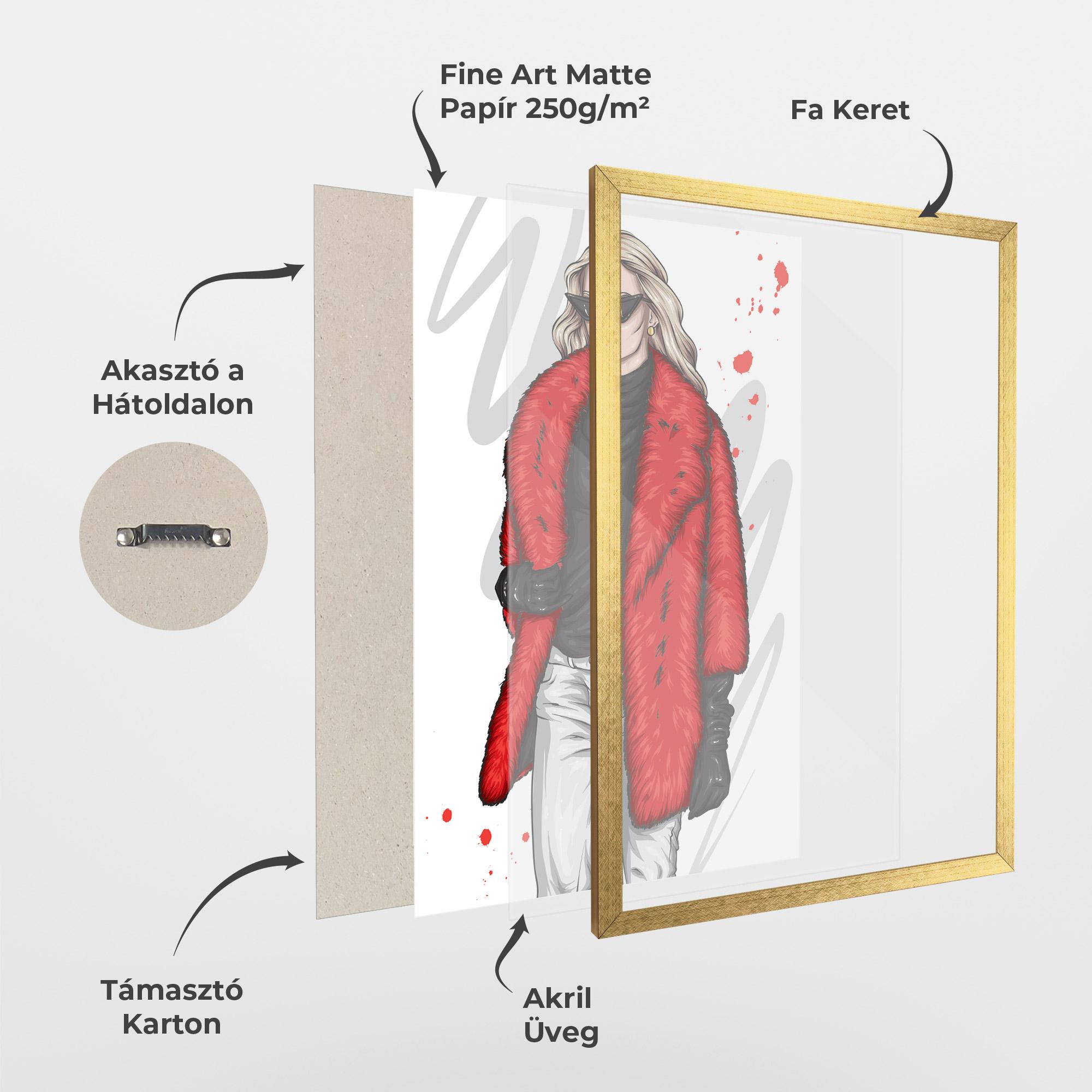 Keretezett Poszter Black Blouse Woman mockup 1