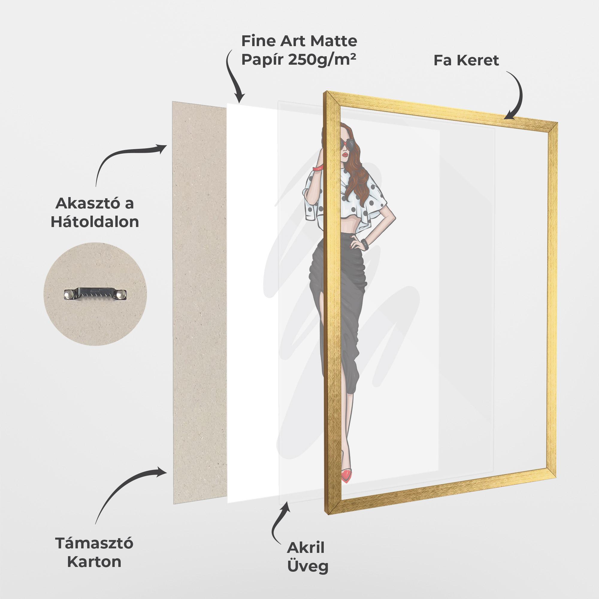 Keretezett Poszter Black Skirt Diva mockup 1