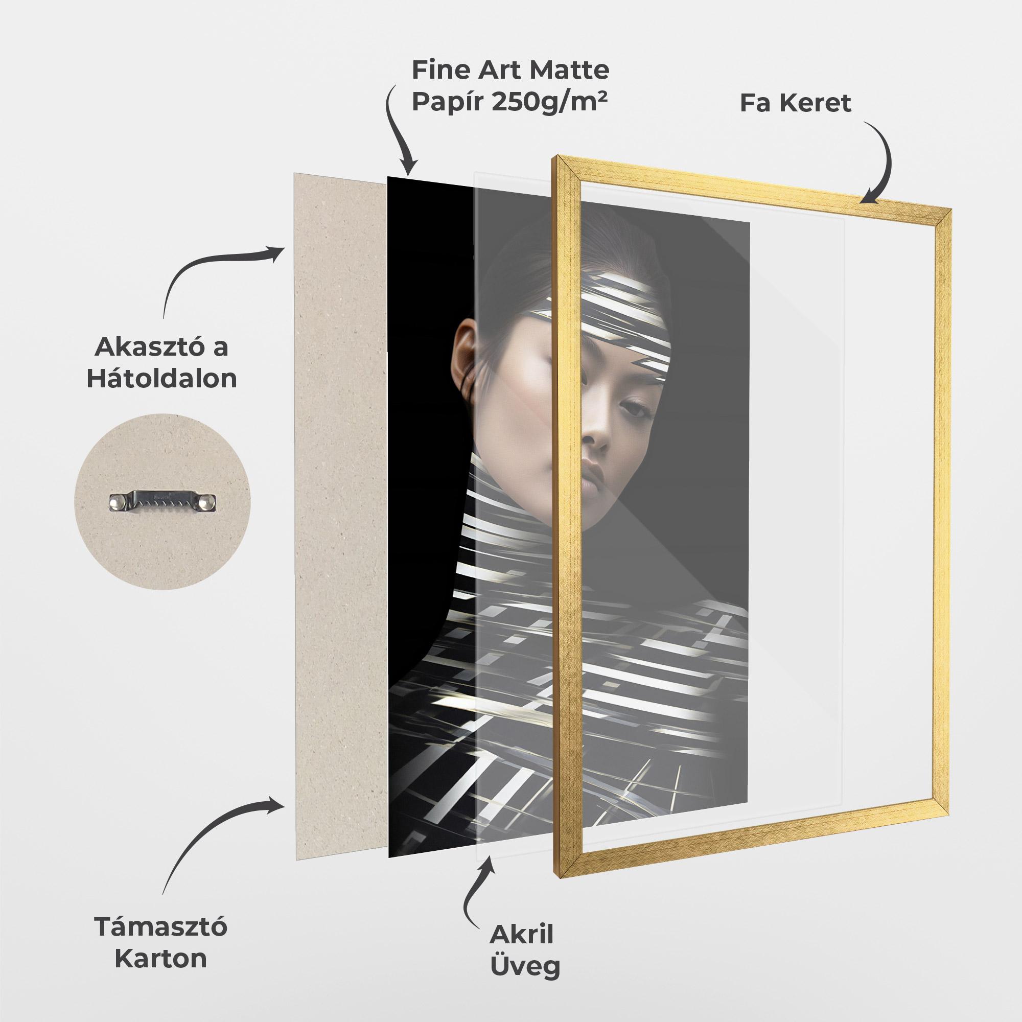 Keretezett Poszter Futuristic Make Up Woman mockup 1