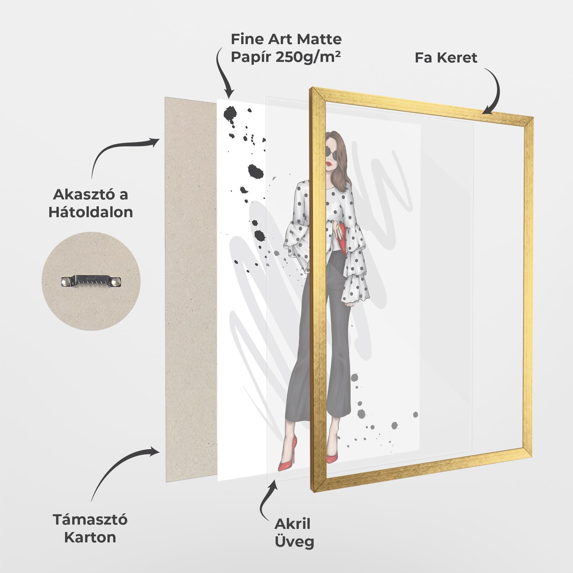Keretezett Poszter Pretty Woman In White mockup 1