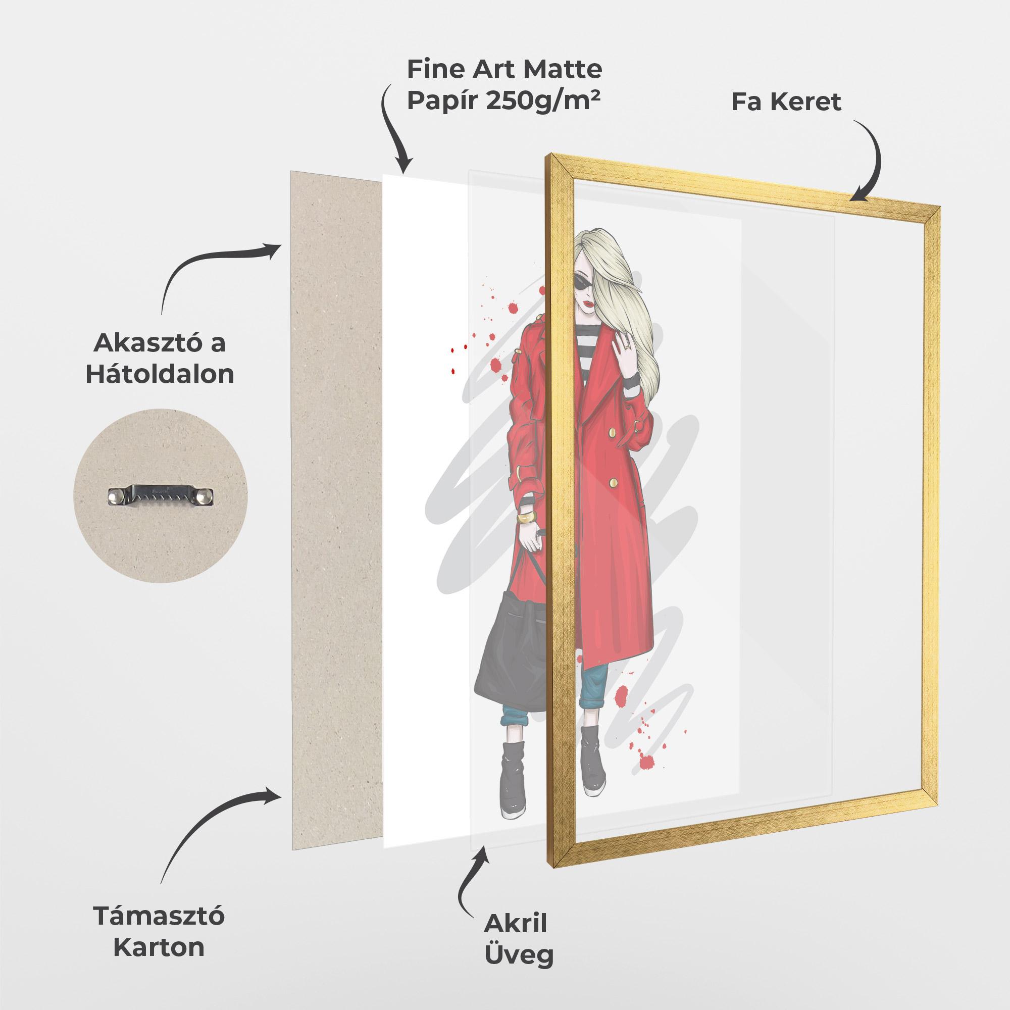 Keretezett Poszter Red Coat mockup 1