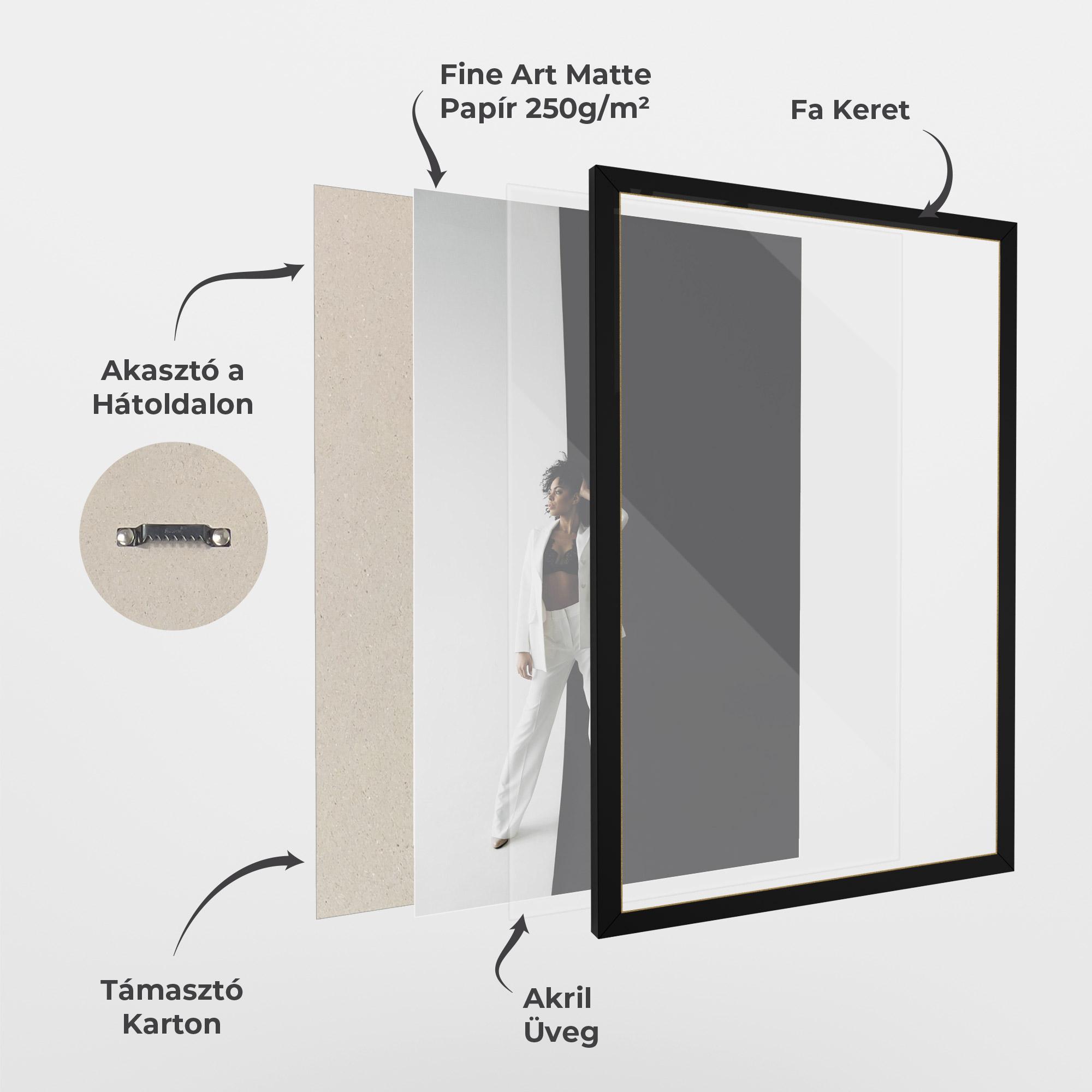 Keretezett Poszter African Girl White Outfit mockup 1