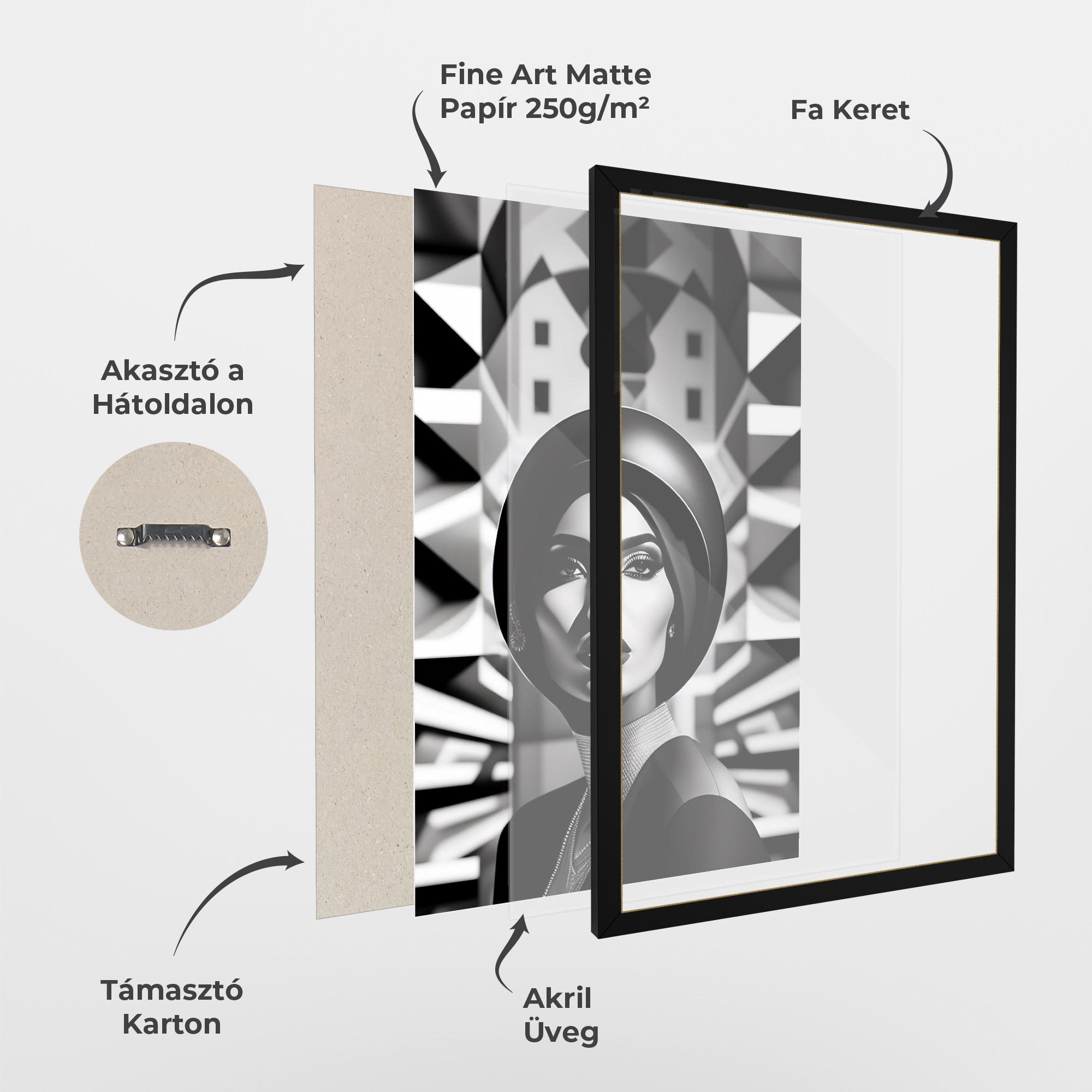 Keretezett Poszter Big Black Hat mockup 1