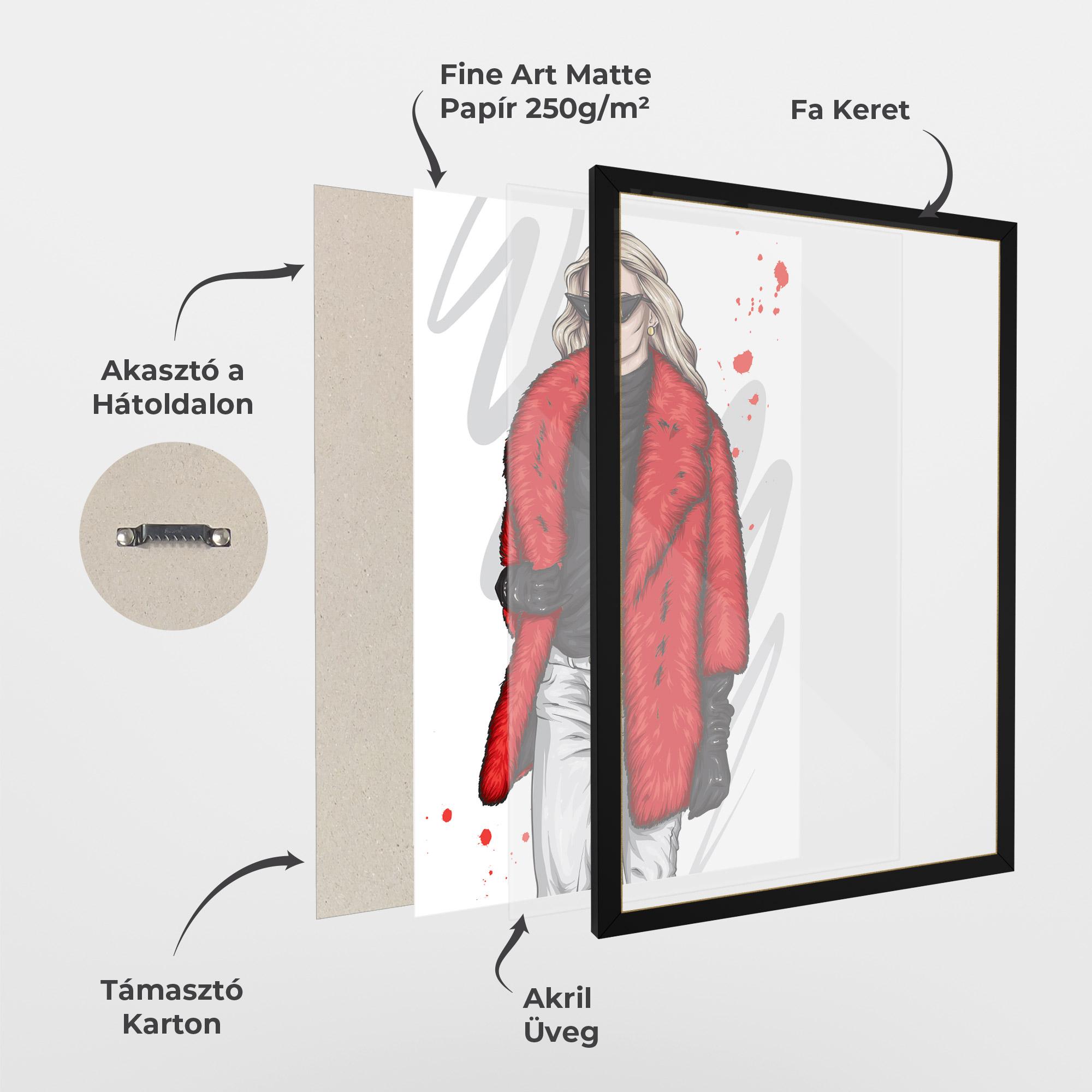 Keretezett Poszter Black Blouse Woman mockup 1