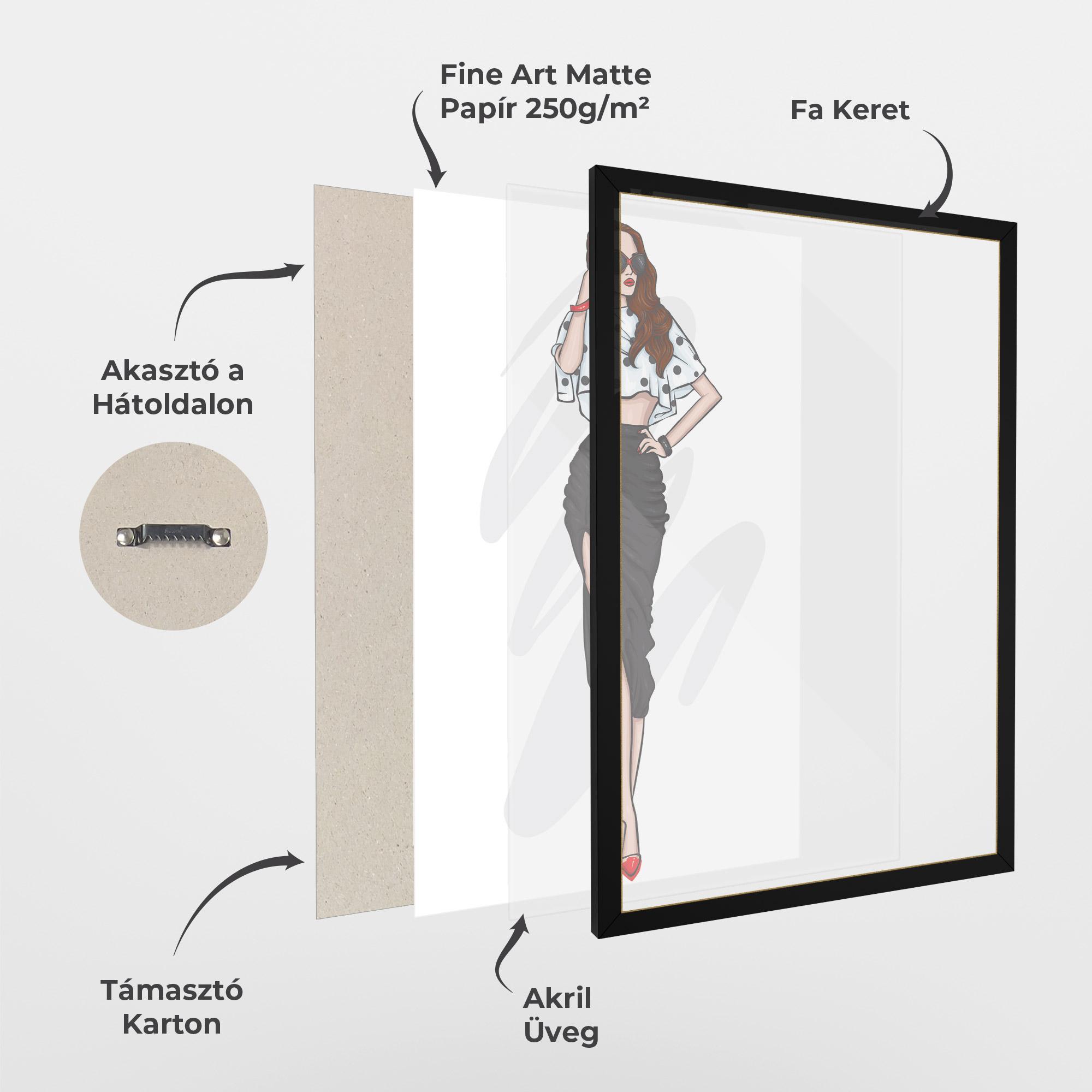Keretezett Poszter Black Skirt Diva mockup 1