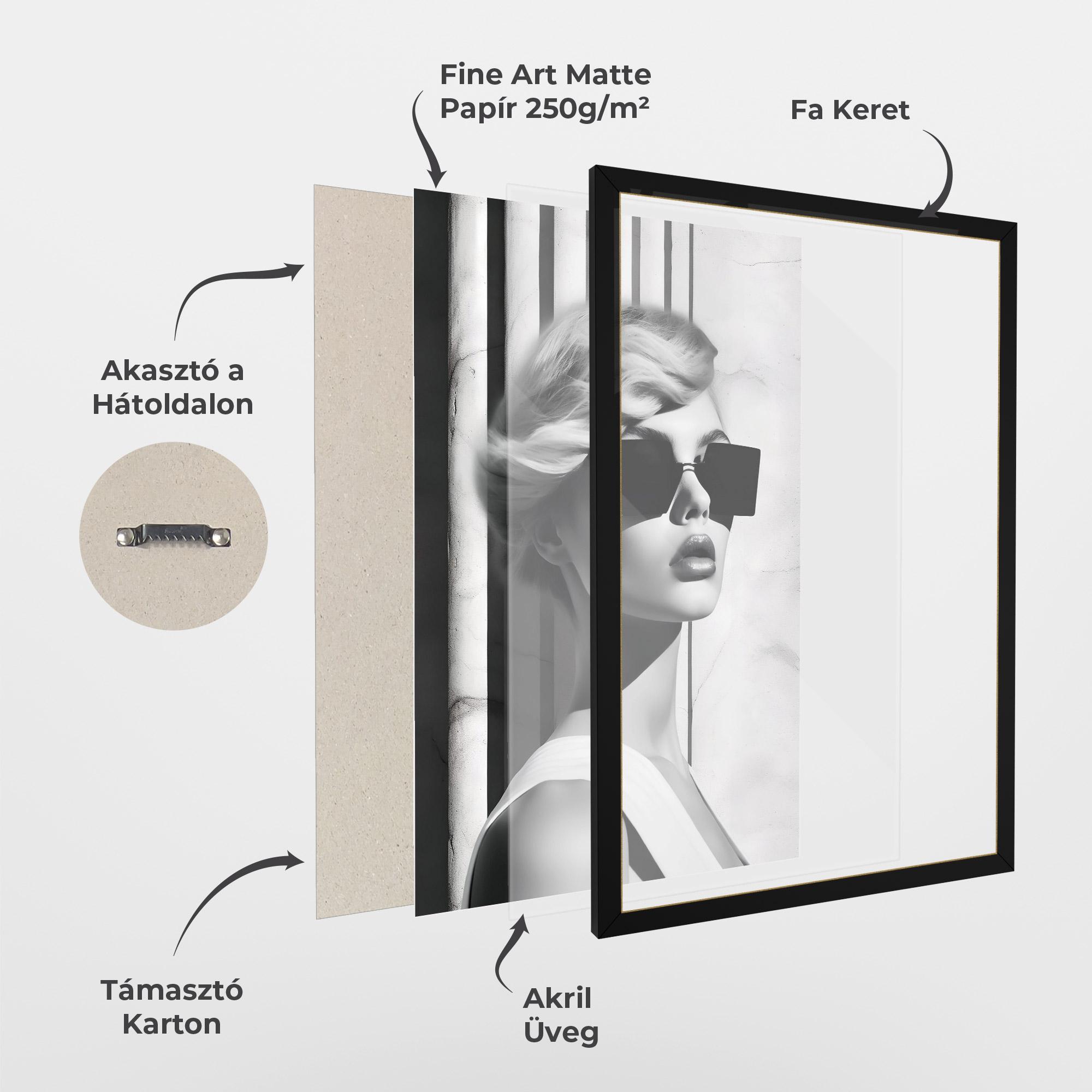 Keretezett Poszter Fashion Woman Glasses mockup 1