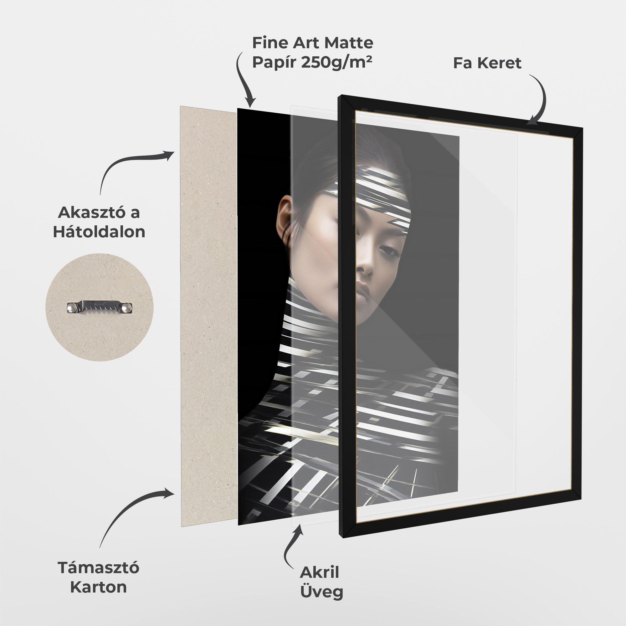 Keretezett Poszter Futuristic Make Up Woman mockup 1