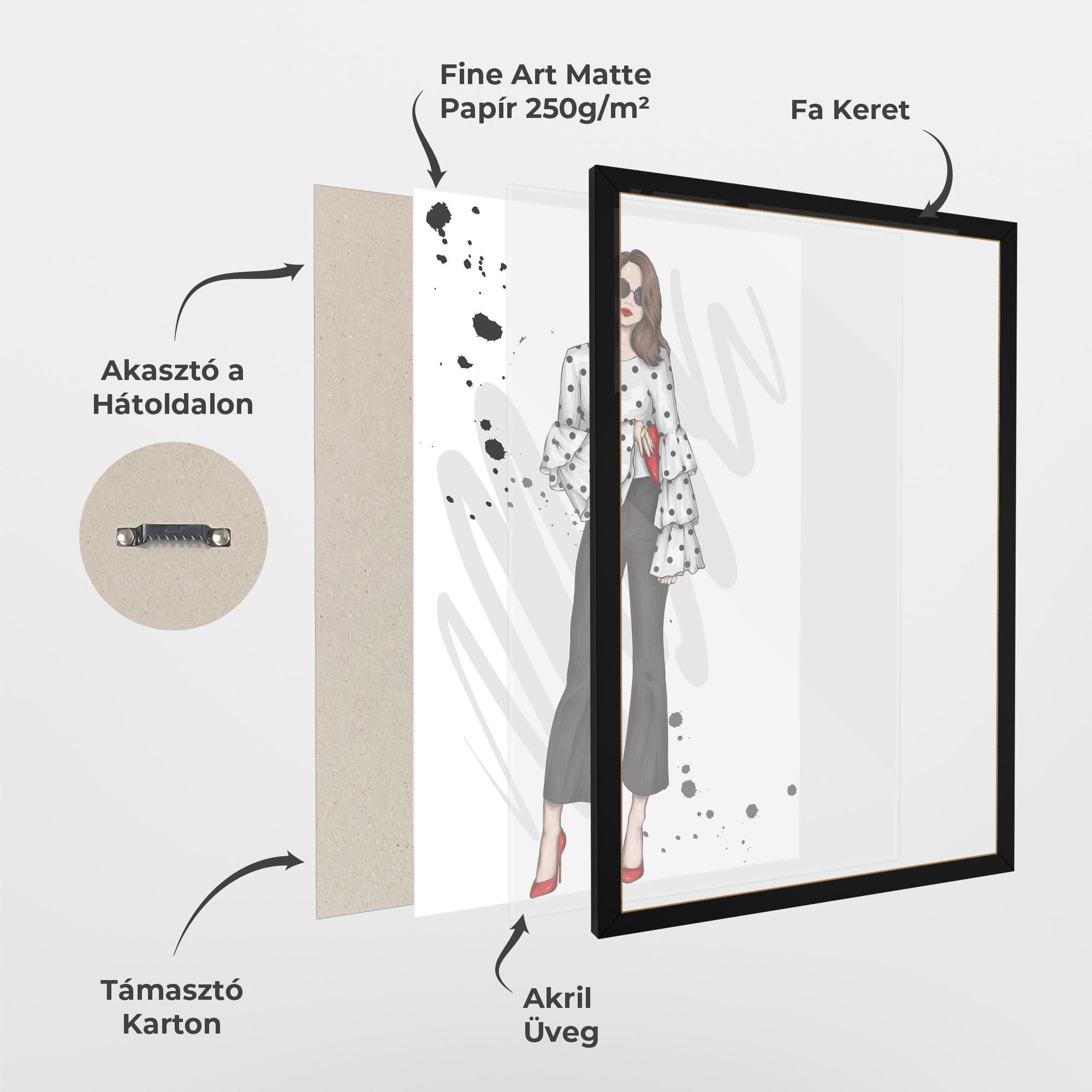 Keretezett Poszter Pretty Woman In White mockup 1