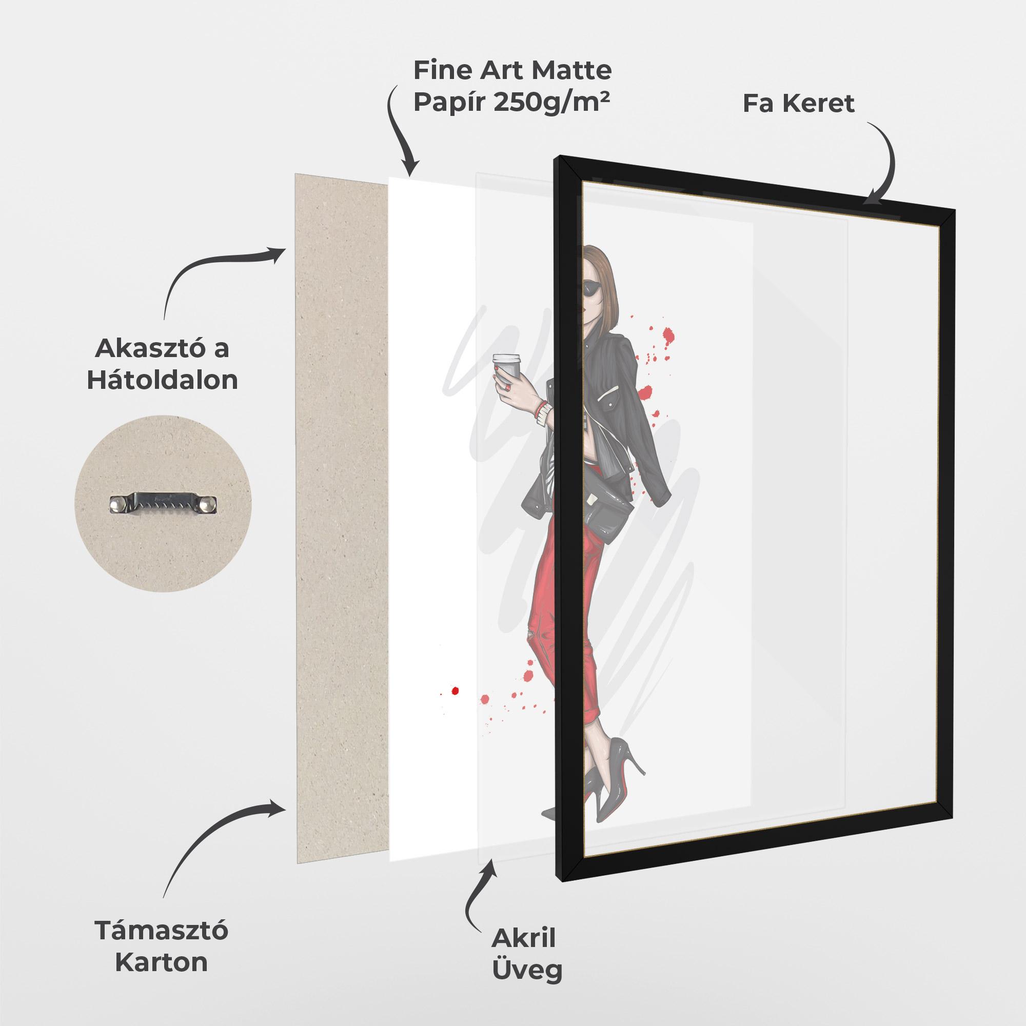 Keretezett Poszter Red Pants Woman mockup 1