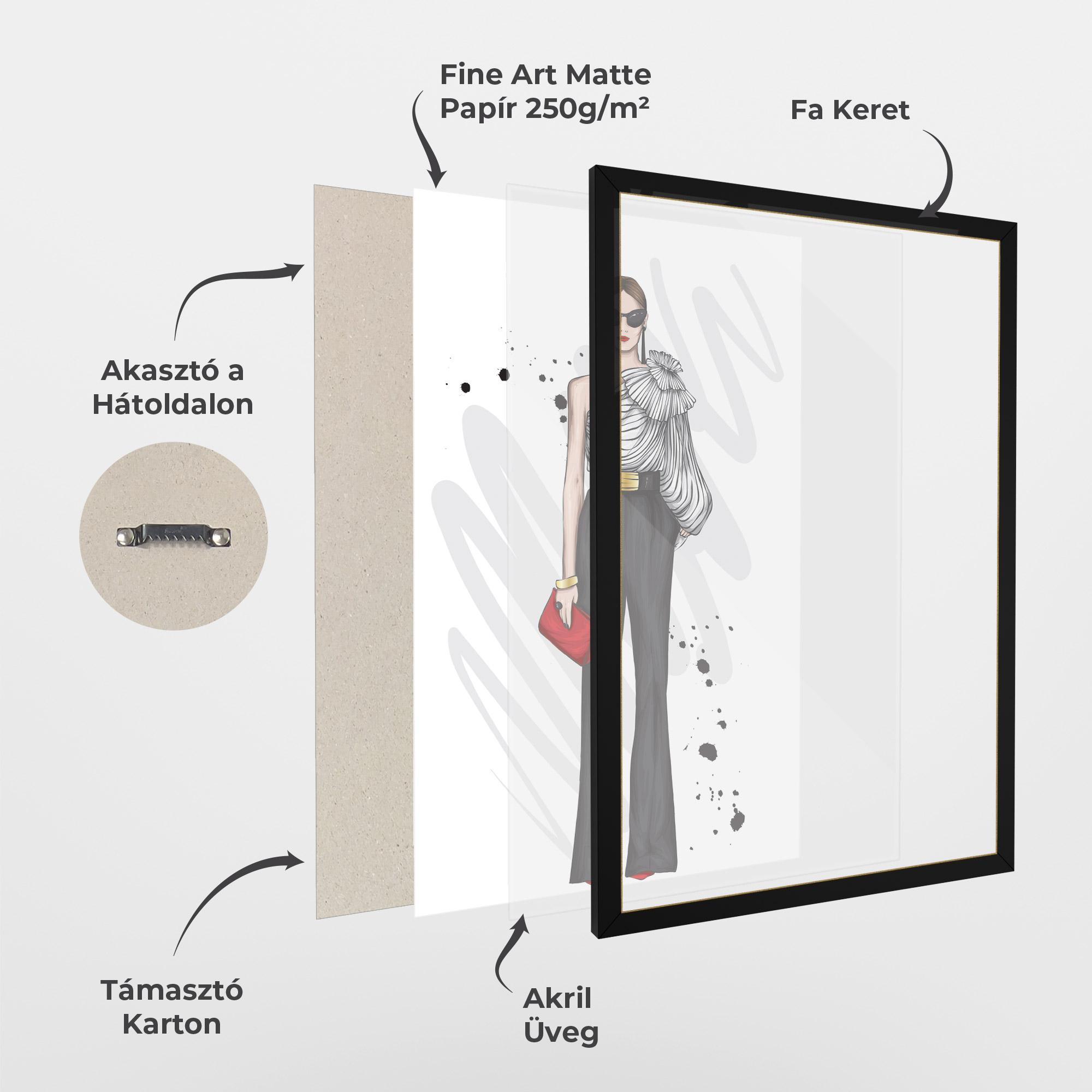 Keretezett Poszter Tall Black Pants mockup 1