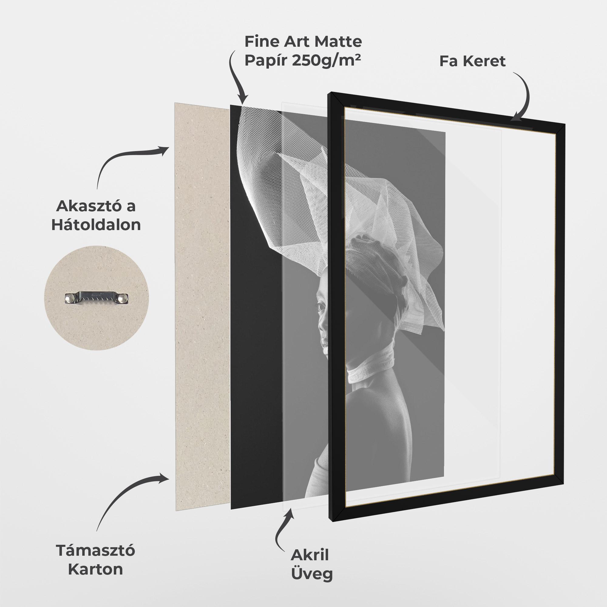 Keretezett Poszter Veil Hat Woman mockup 1