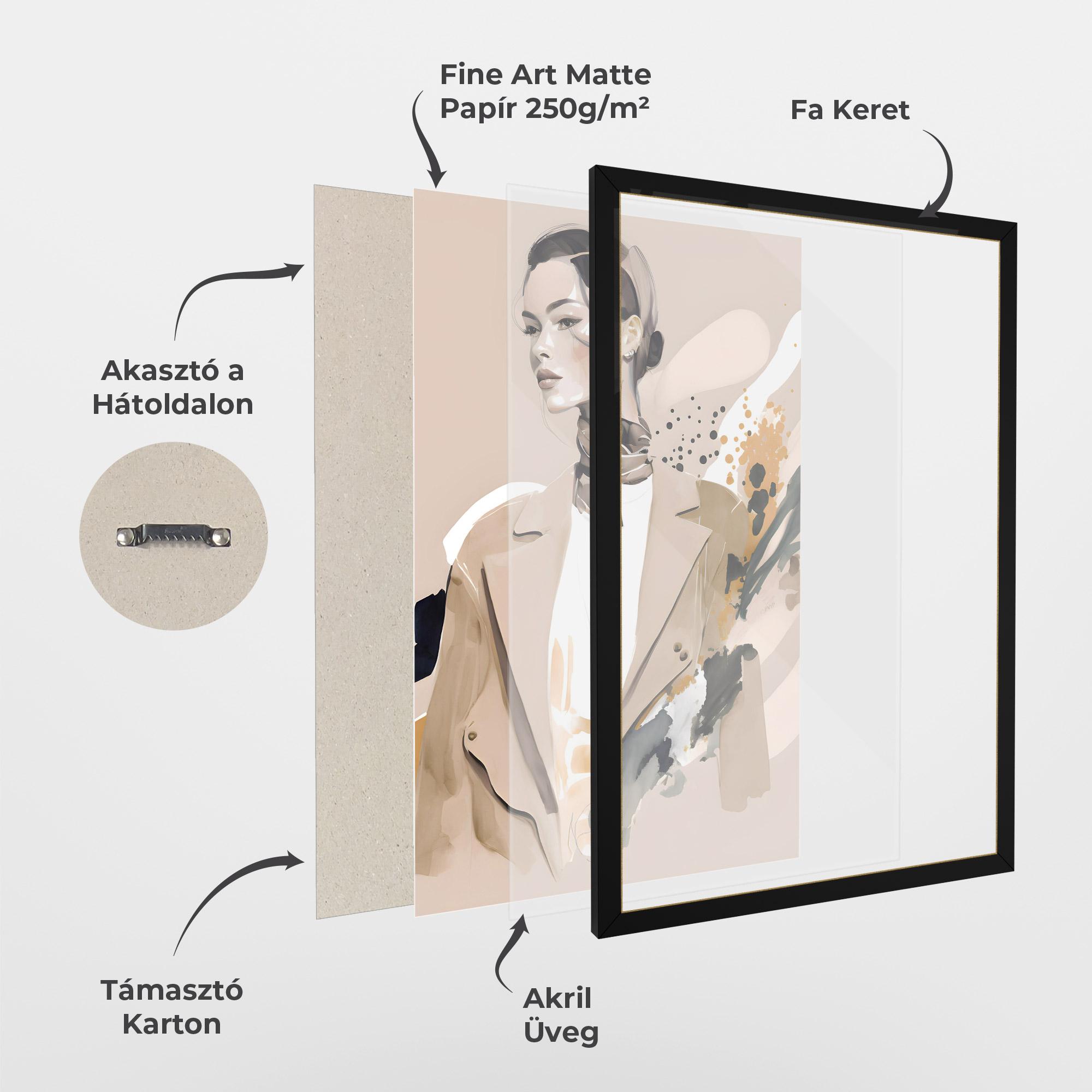 Keretezett Poszter Watercolor Stylish Model mockup 1