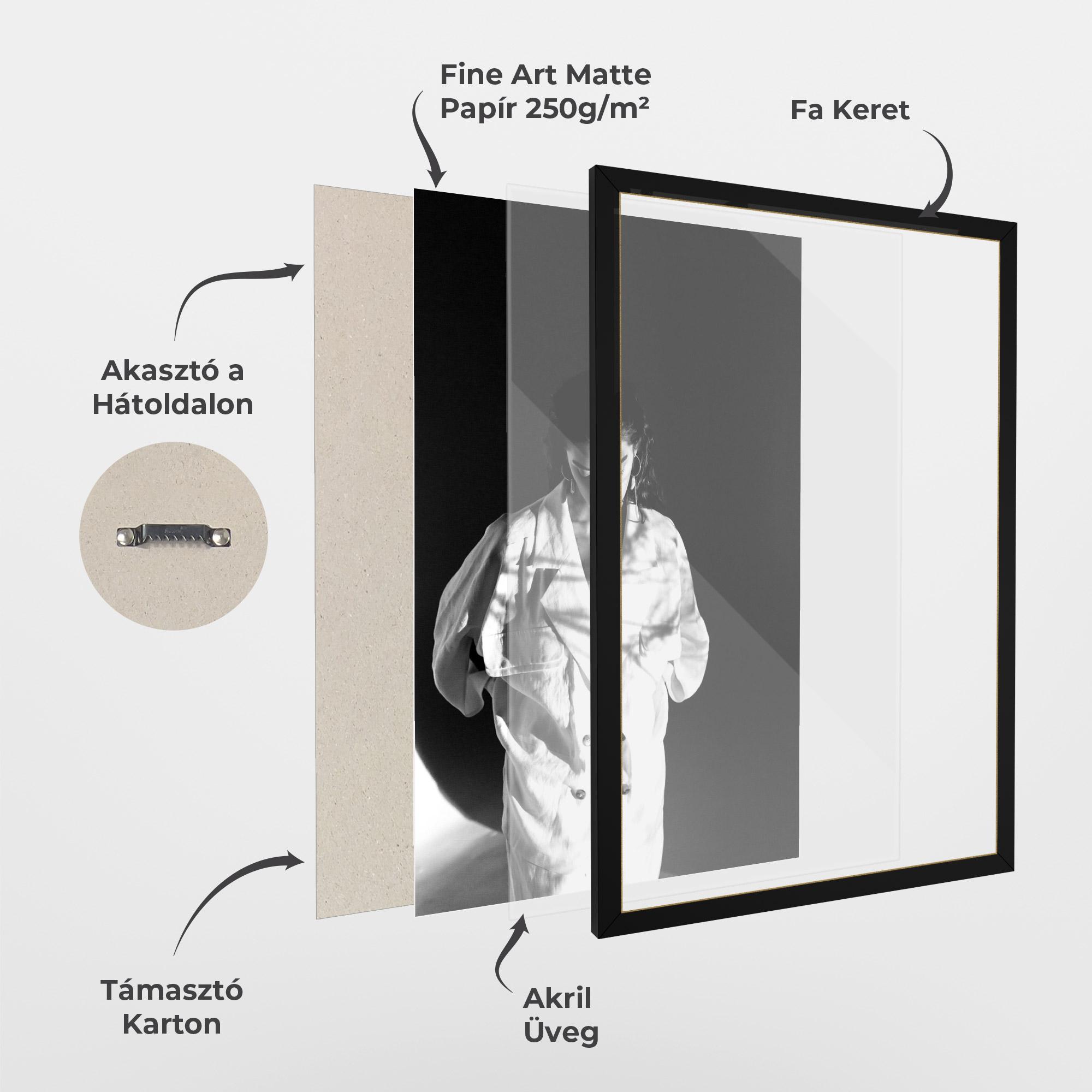 Keretezett Poszter Woman Black Wall mockup 1