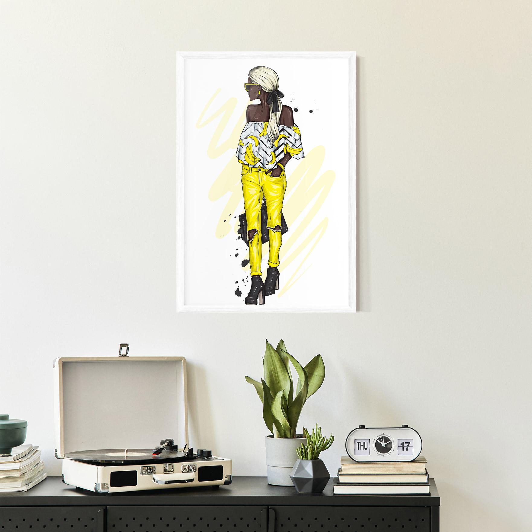 Keretezett Poszter Banana Blouse mockup 2