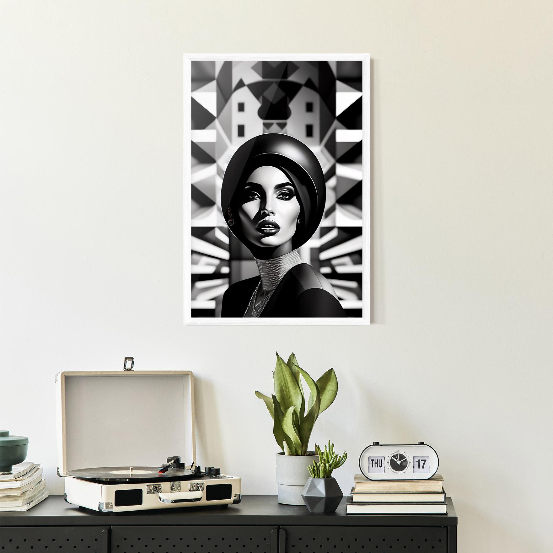 Keretezett Poszter Big Black Hat mockup 2