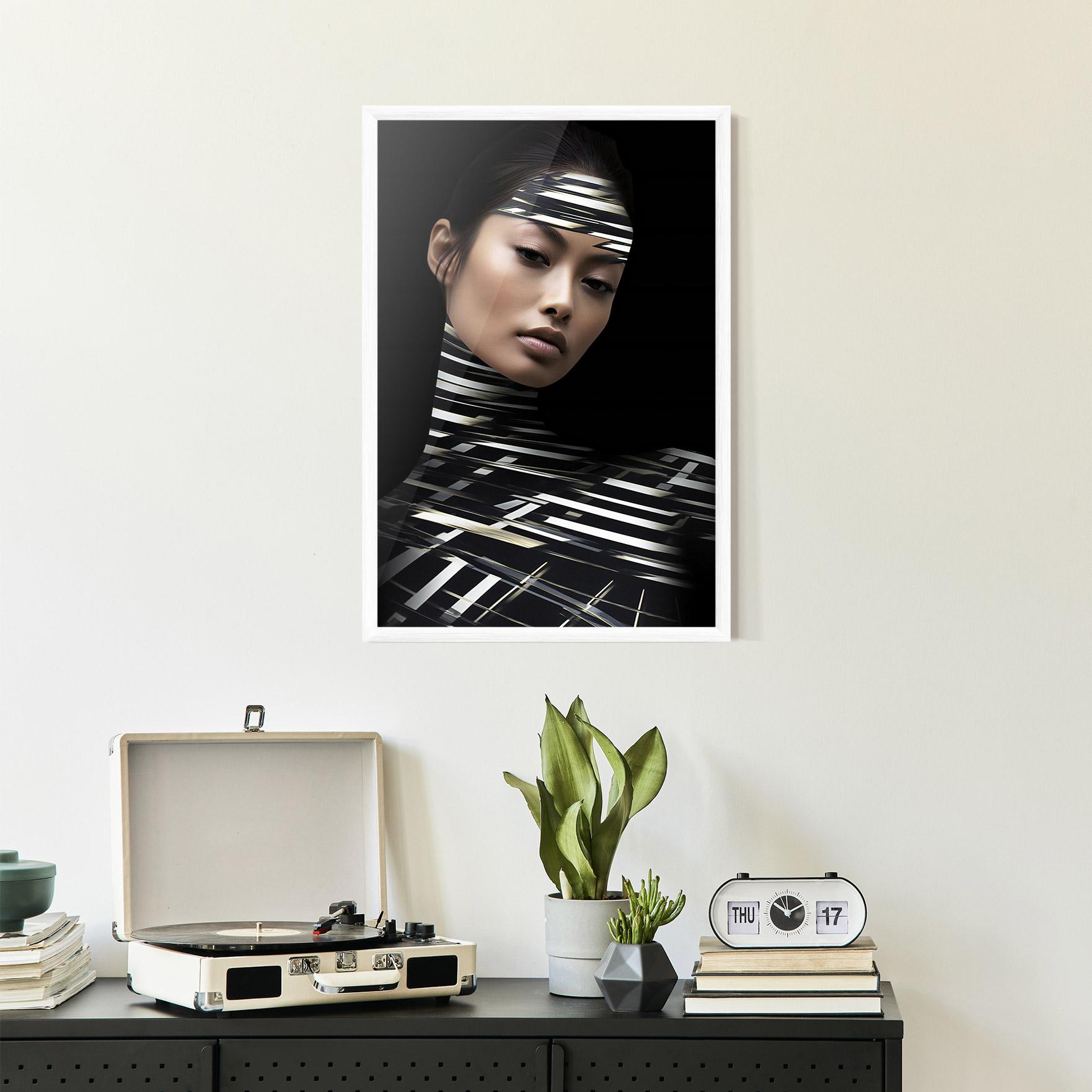 Keretezett Poszter Futuristic Make Up Woman mockup 2